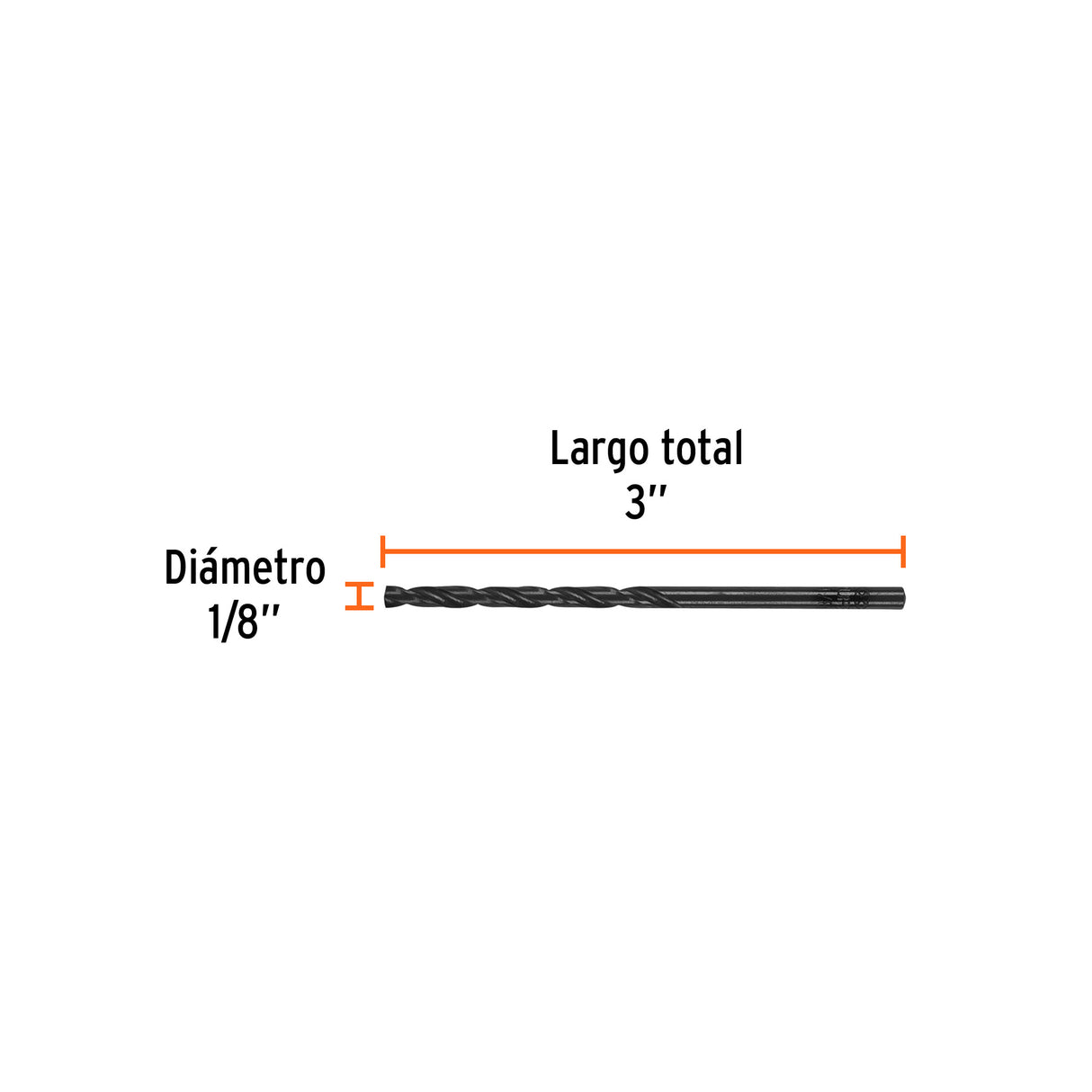 Broca HSS 1/8' Trublack para Metal, Truper