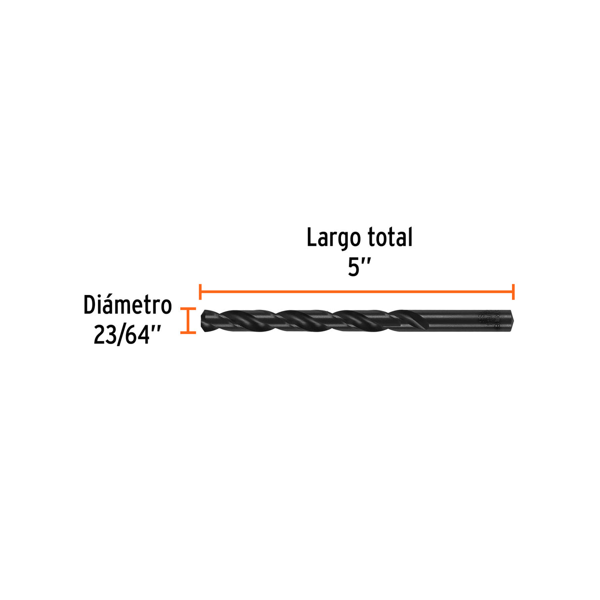 Broca HSS 23/64' Trublack para Metal, Truper