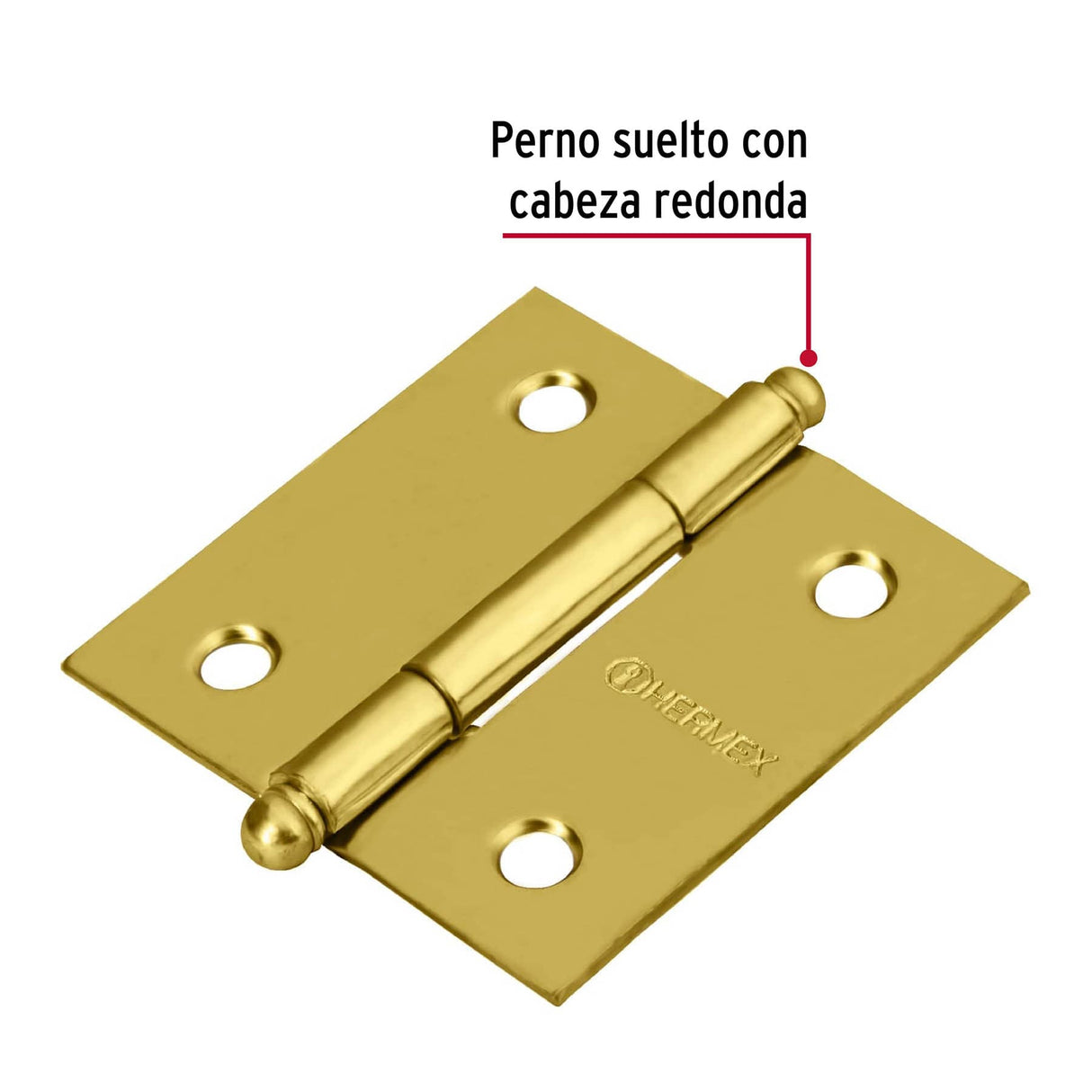 Bisagra Cuadrada 2', Latonado, Cabeza Redonda, Hermex