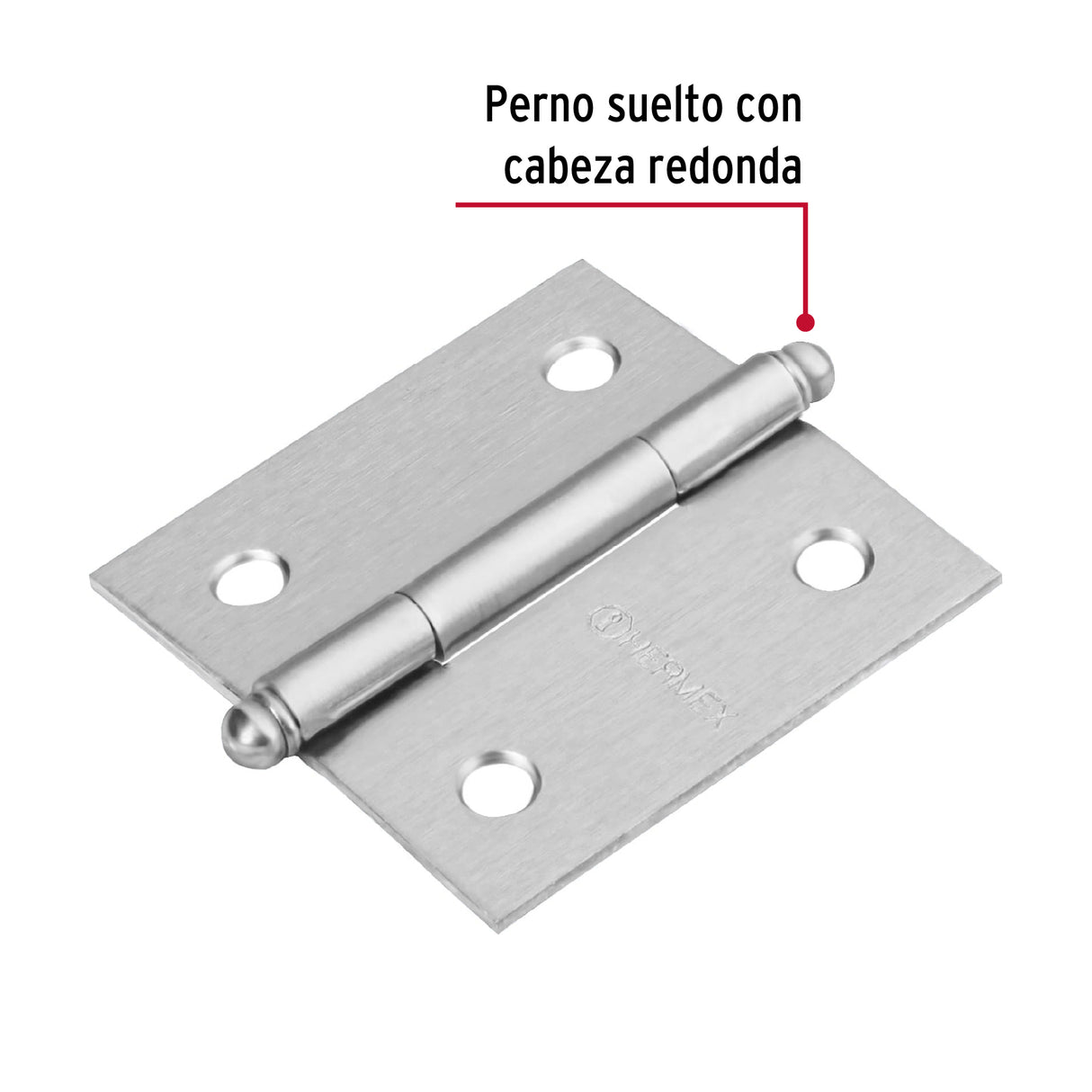 Bisagra Cuadrada 2', Satinado, Cabeza Redonda, Hermex