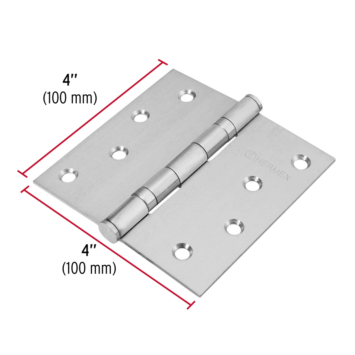 Bisagra Cuadrada 4' Acero Inox, Cabeza Plana, Hermex