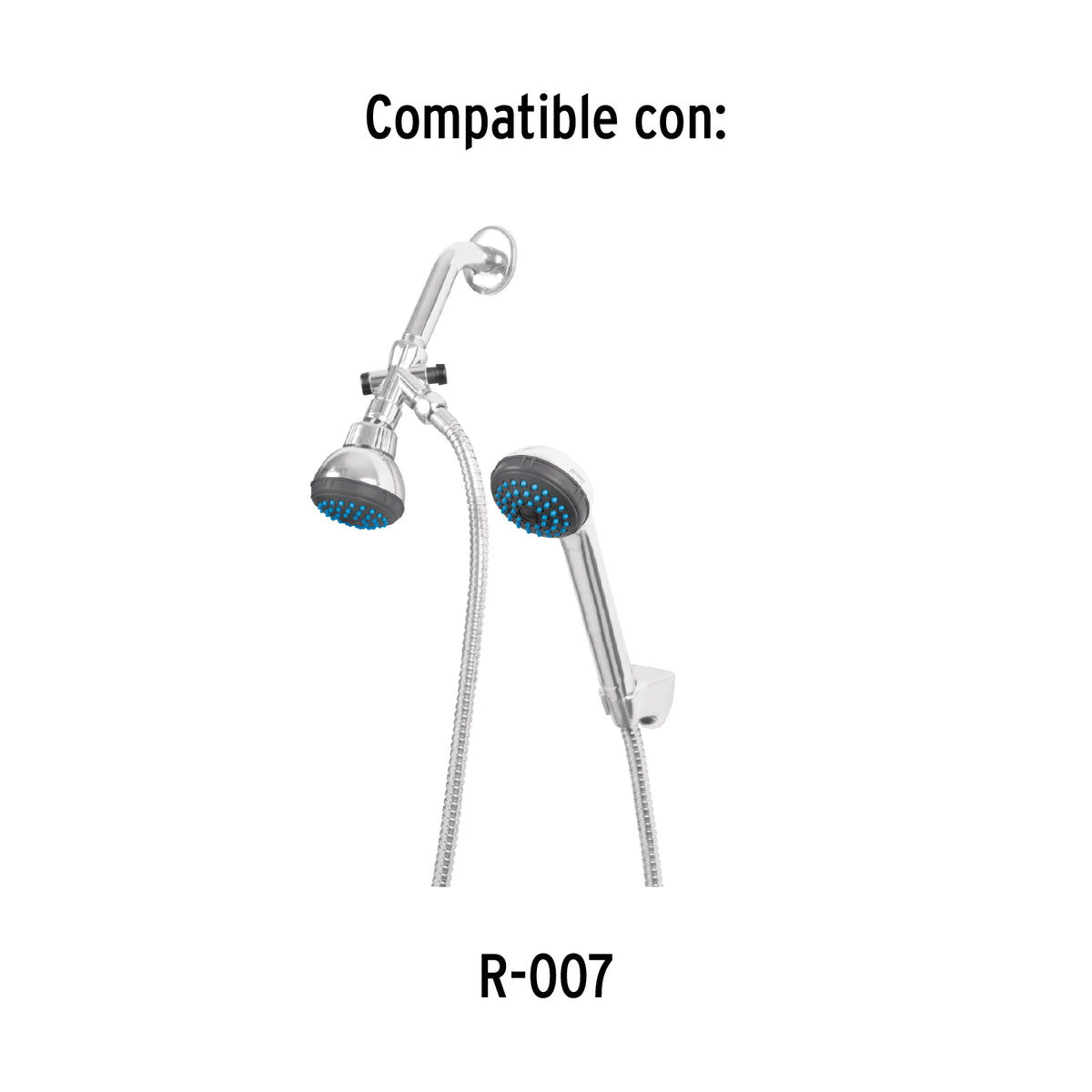 Brazo de Acero Cromado y Chapetón de Acero Inox para Regadera