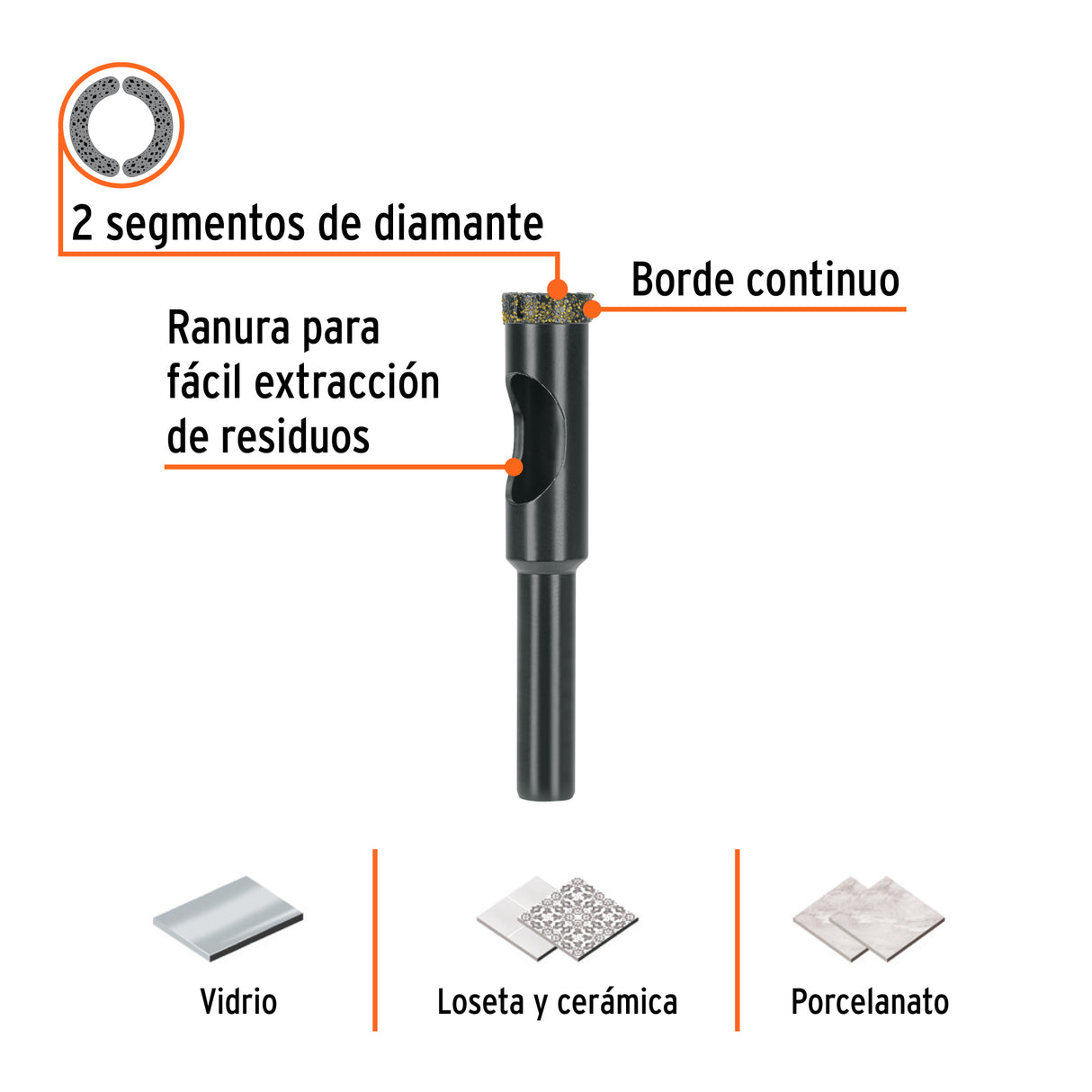 Broca Diamantada 1/2' (13 mm), Truper