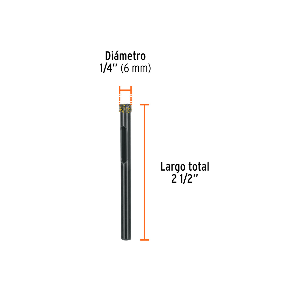 Broca Diamantada 1/4' (6 mm), Truper