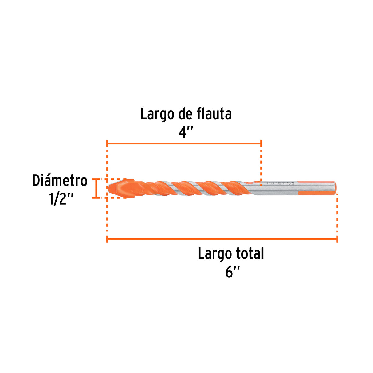 Broca Multimaterial 1/2 X 6', Truper