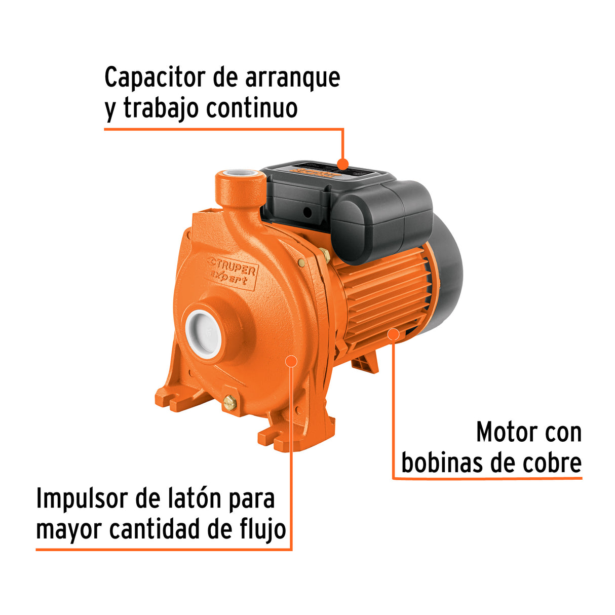 Bomba Centrífuga para Agua Modelo Europeo, 2 HP, Expert