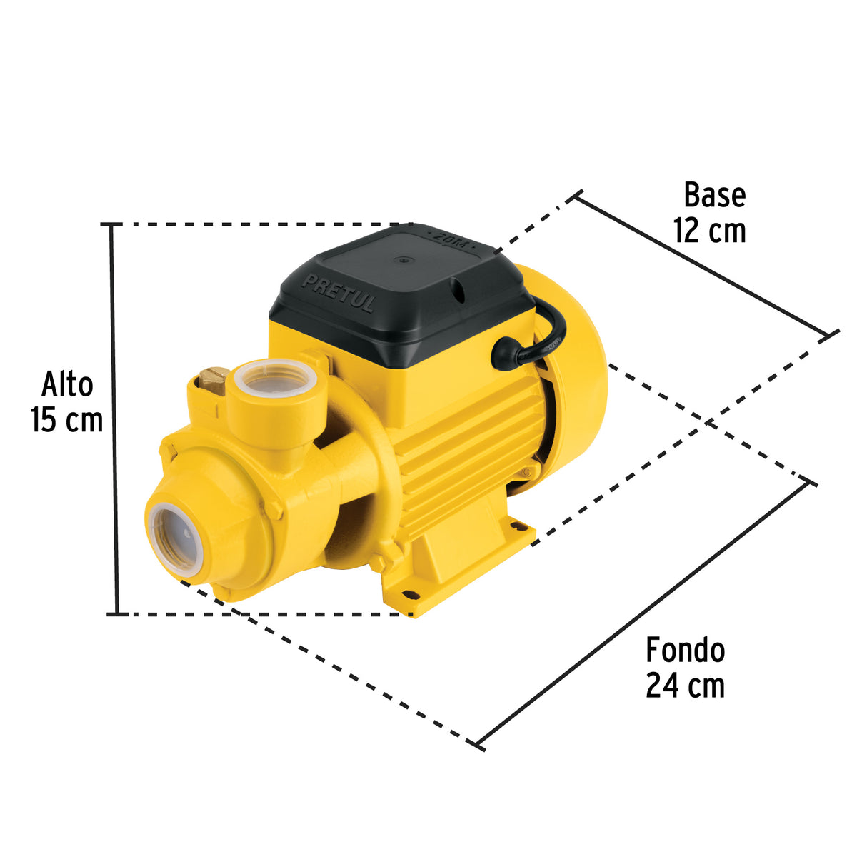 Bomba Periférica 1/2 HP, Altura Máx 20M, Uso Agrícola, Pretul