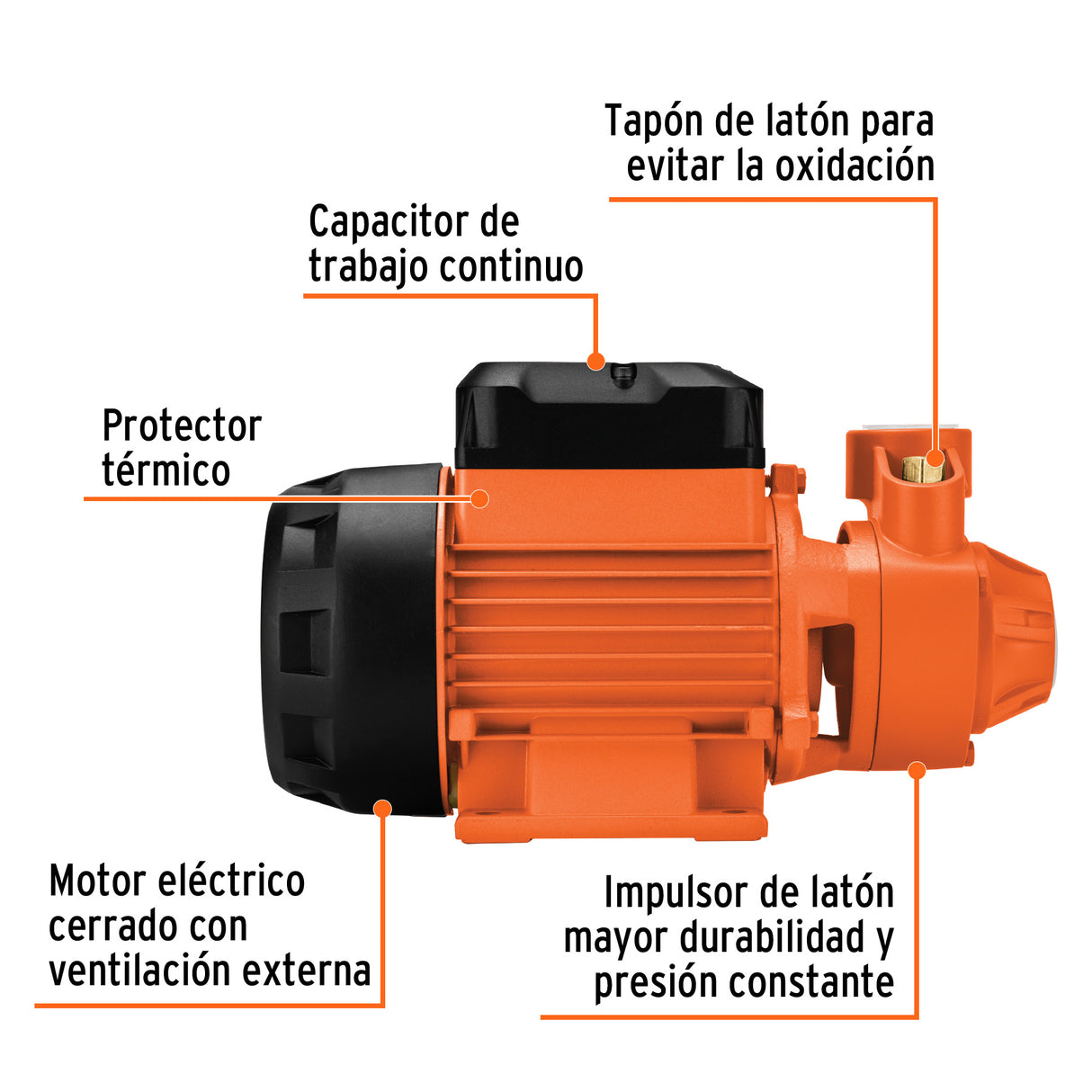 Bomba Periférica 1 HP, Altura Máx 70M, Uso Agrícola, Expert