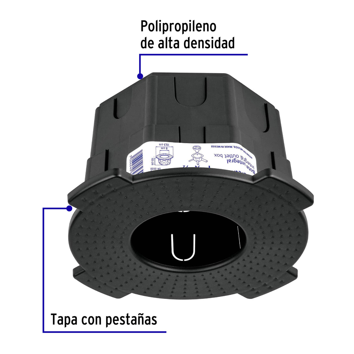 Bote Integral de 10 cm, Aro Interno de 8 cm, Volteck