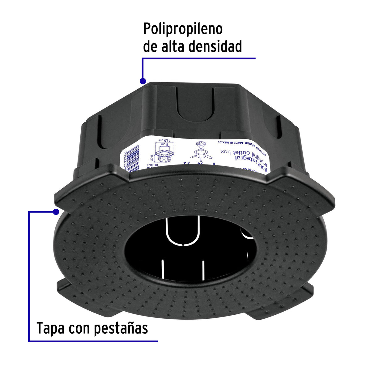 Bote Integral de 8 cm, Aro Interno de 8 cm, Volteck