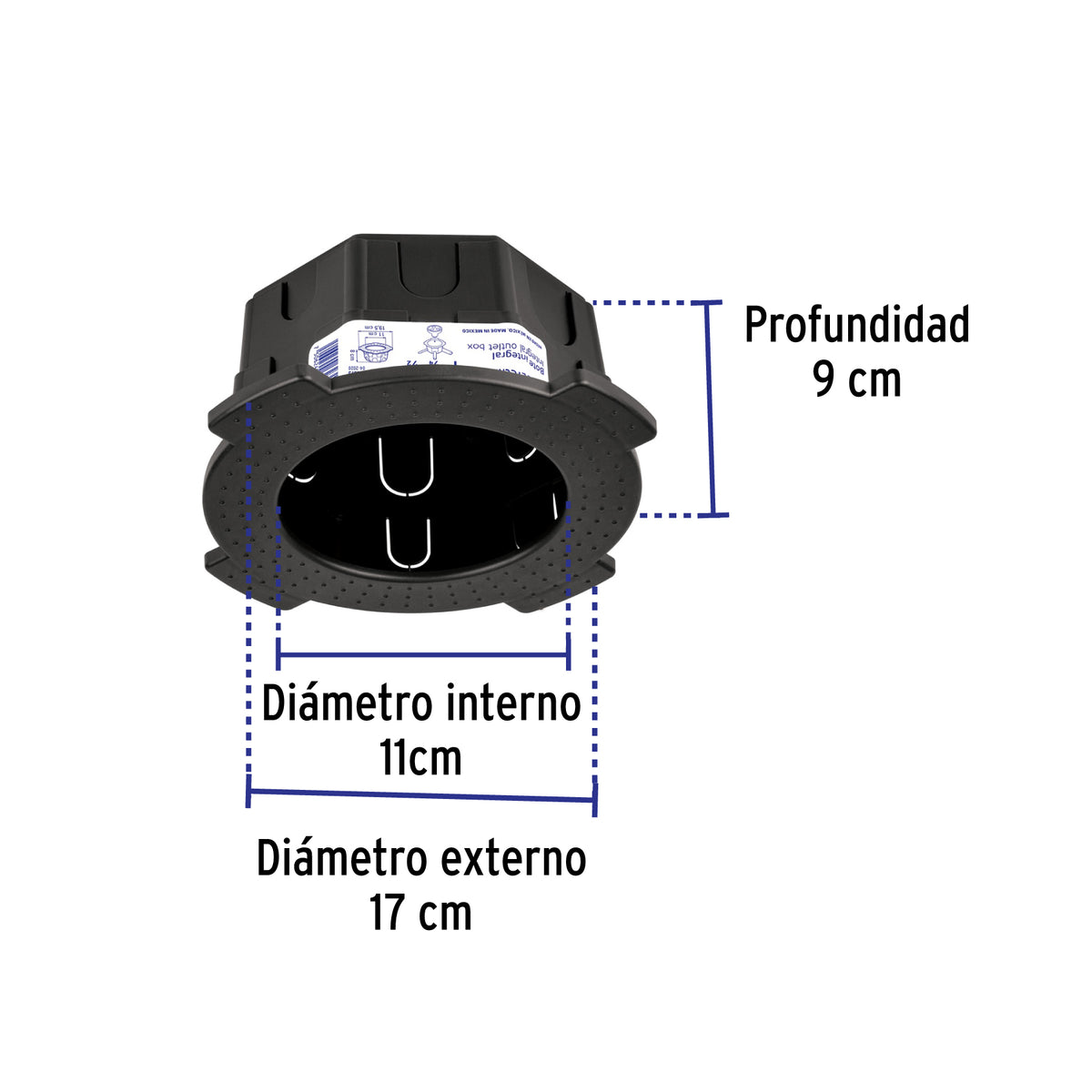 Bote Integral de 8 cm, Aro Interno de 11 cm, Volteck