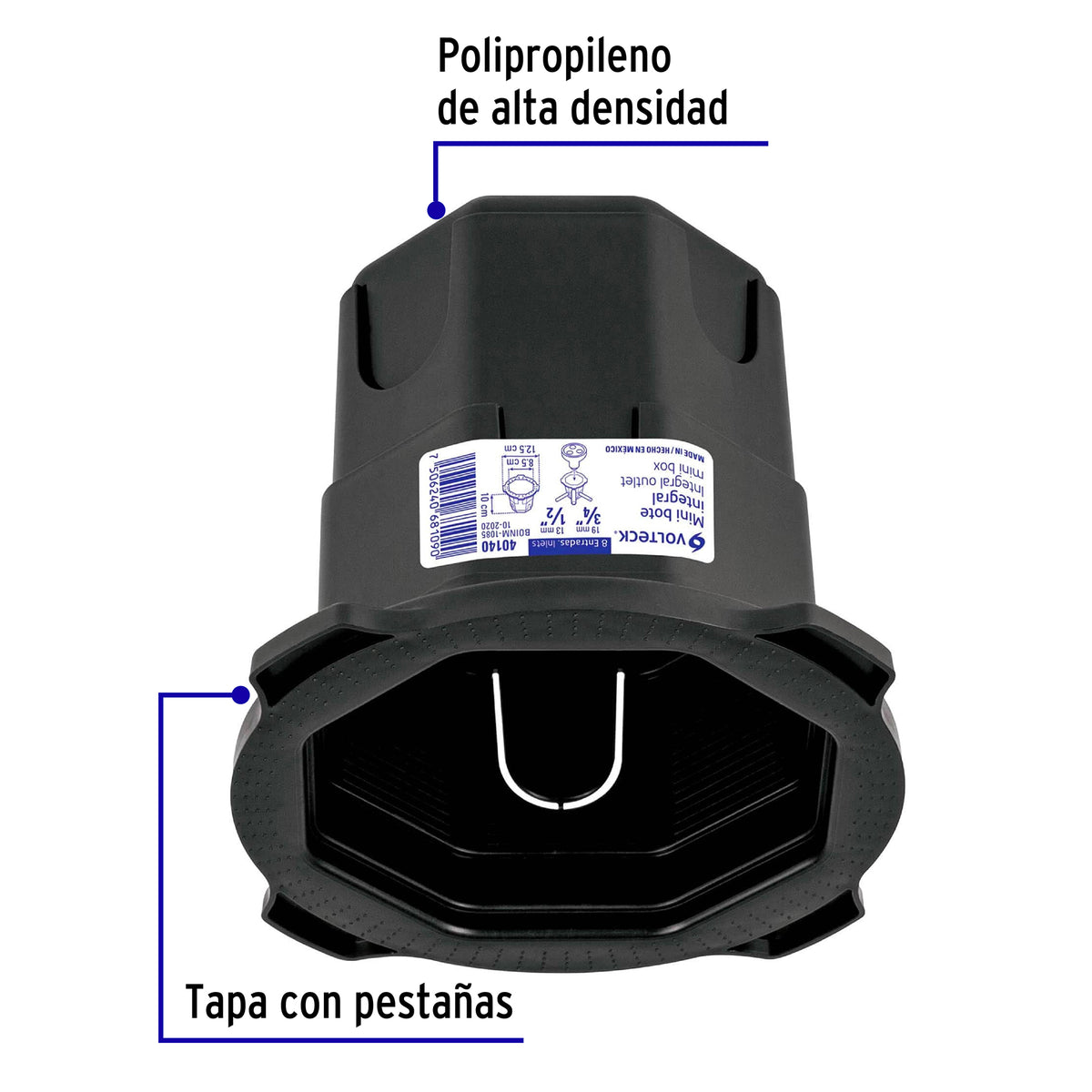 Mini Bote Integral 10 cm, Aro Interno de 8.5 cm, Volteck