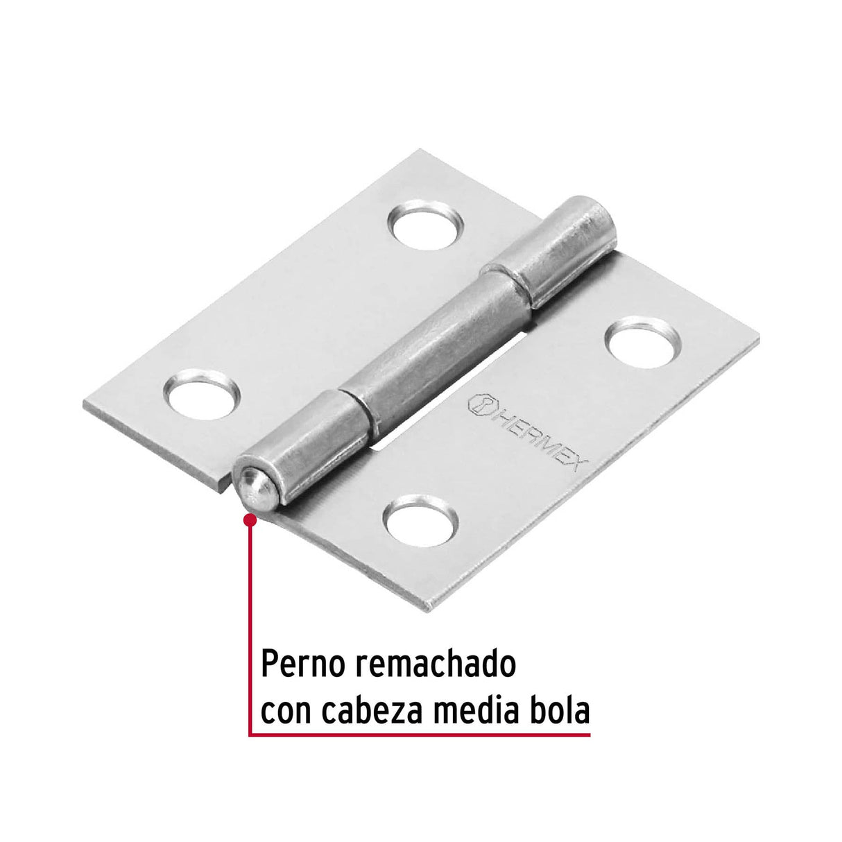 Bisagra Rectangular 1-1/2' Acero Pulido, Hermex