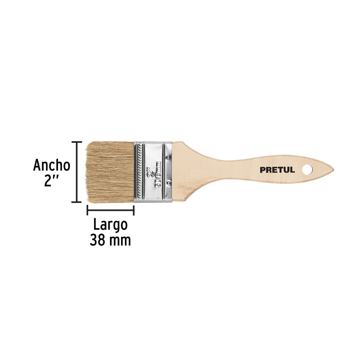 Brocha Uso General de 2' con Mango de Madera, Pretul