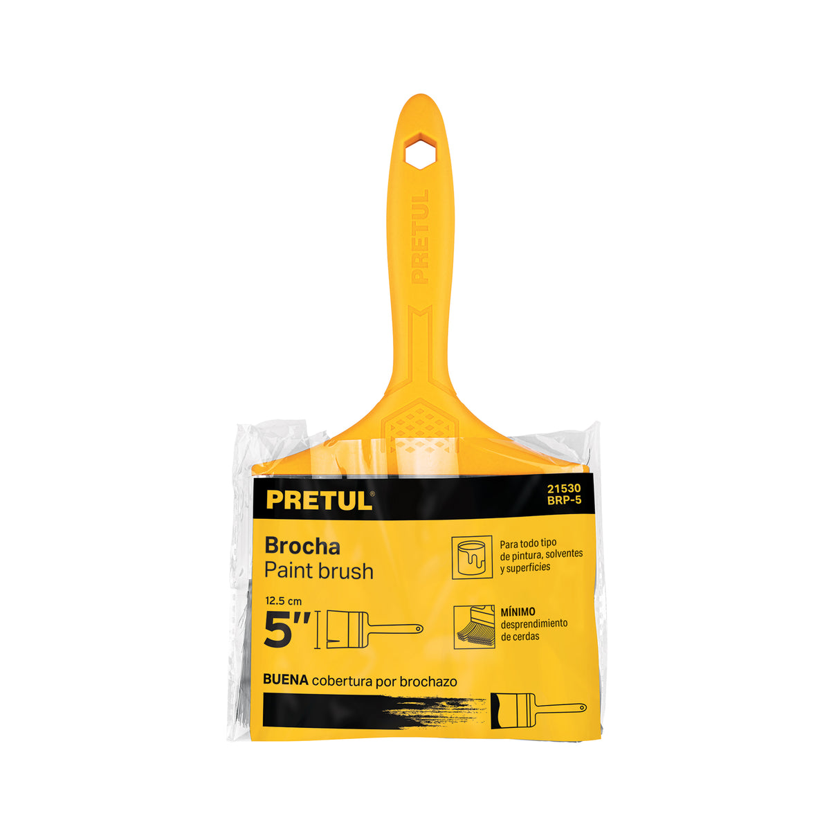 Brocha Uso General de 5' con Mango de Plástico, Pretul