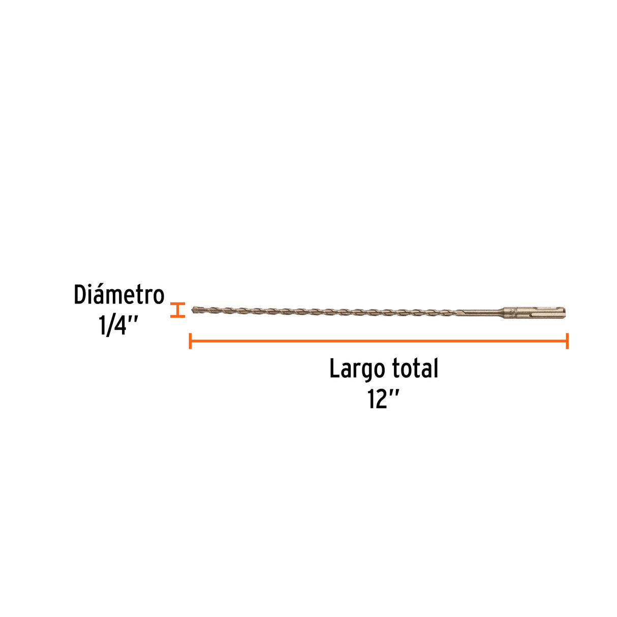 Broca SDS Plus 1/4 X 12', Truper