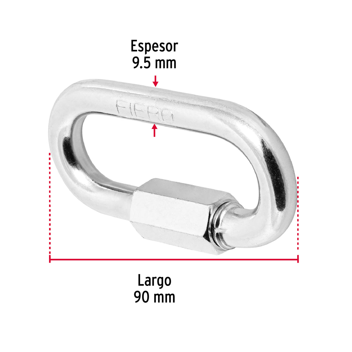 Bandola de Acero de 3/8' con Seguro, Fiero