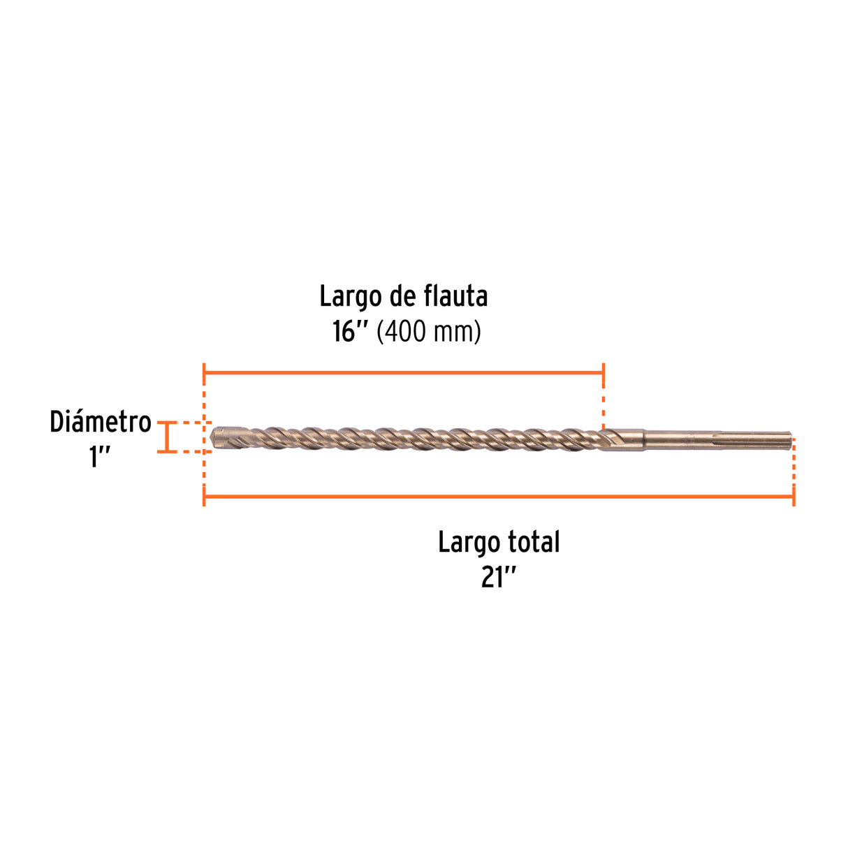 Broca SDS Ma X de 1 X 21', Truper