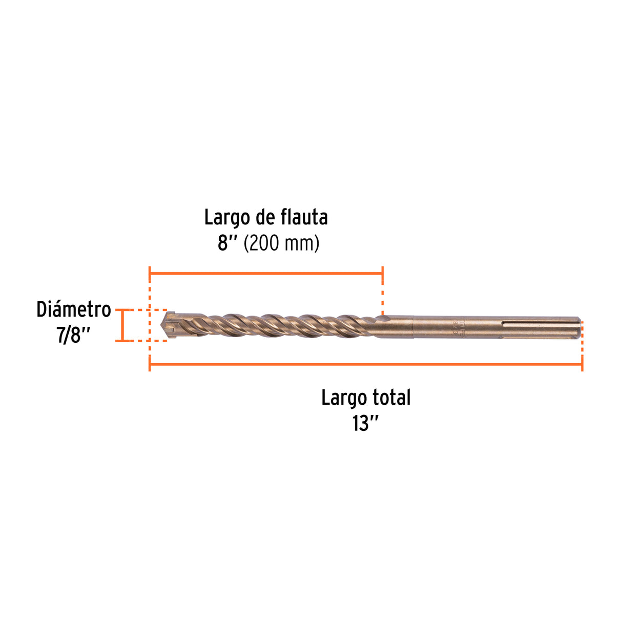 Broca SDS Ma X de 7/8 X 13', Truper