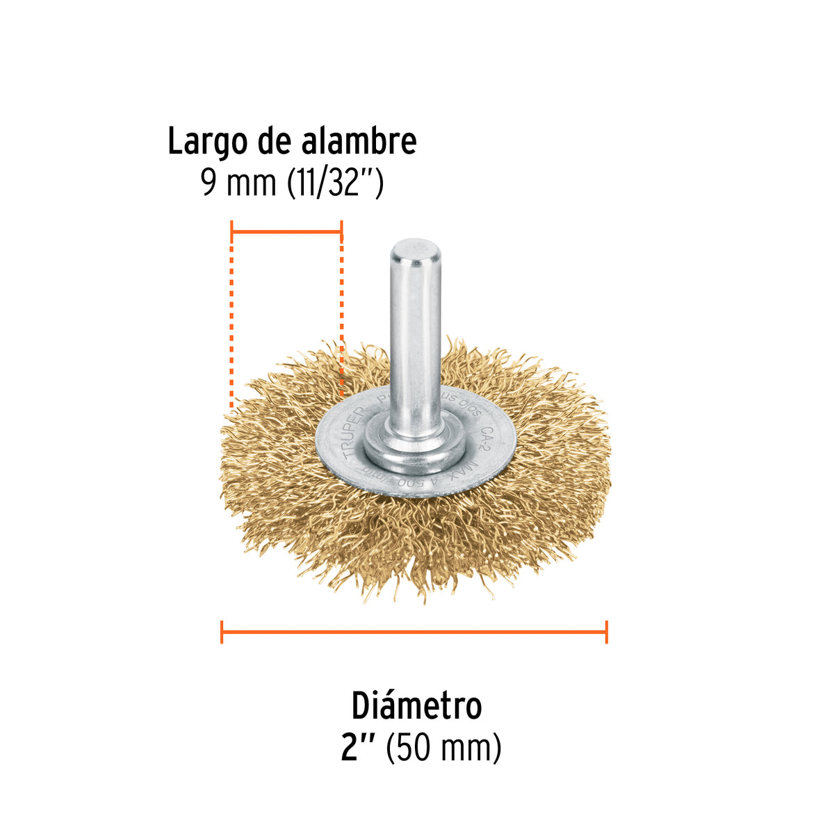 Carda Circular 2' Alambre Grueso para Taladro, Truper
