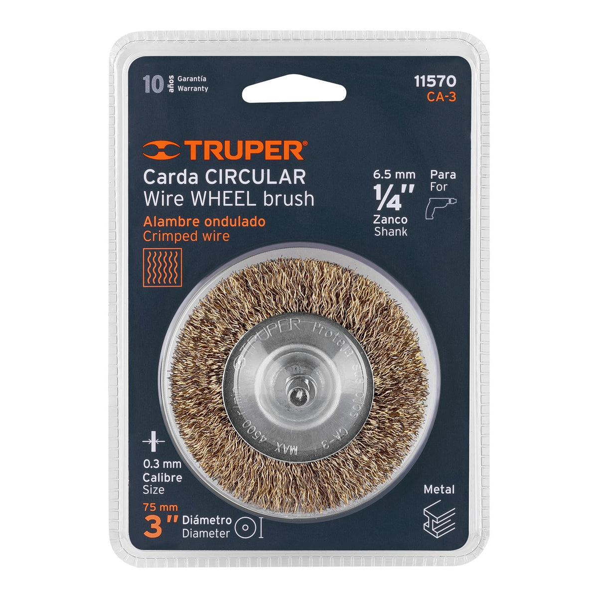 Carda Circular 3' Alambre Grueso para Taladro, Truper