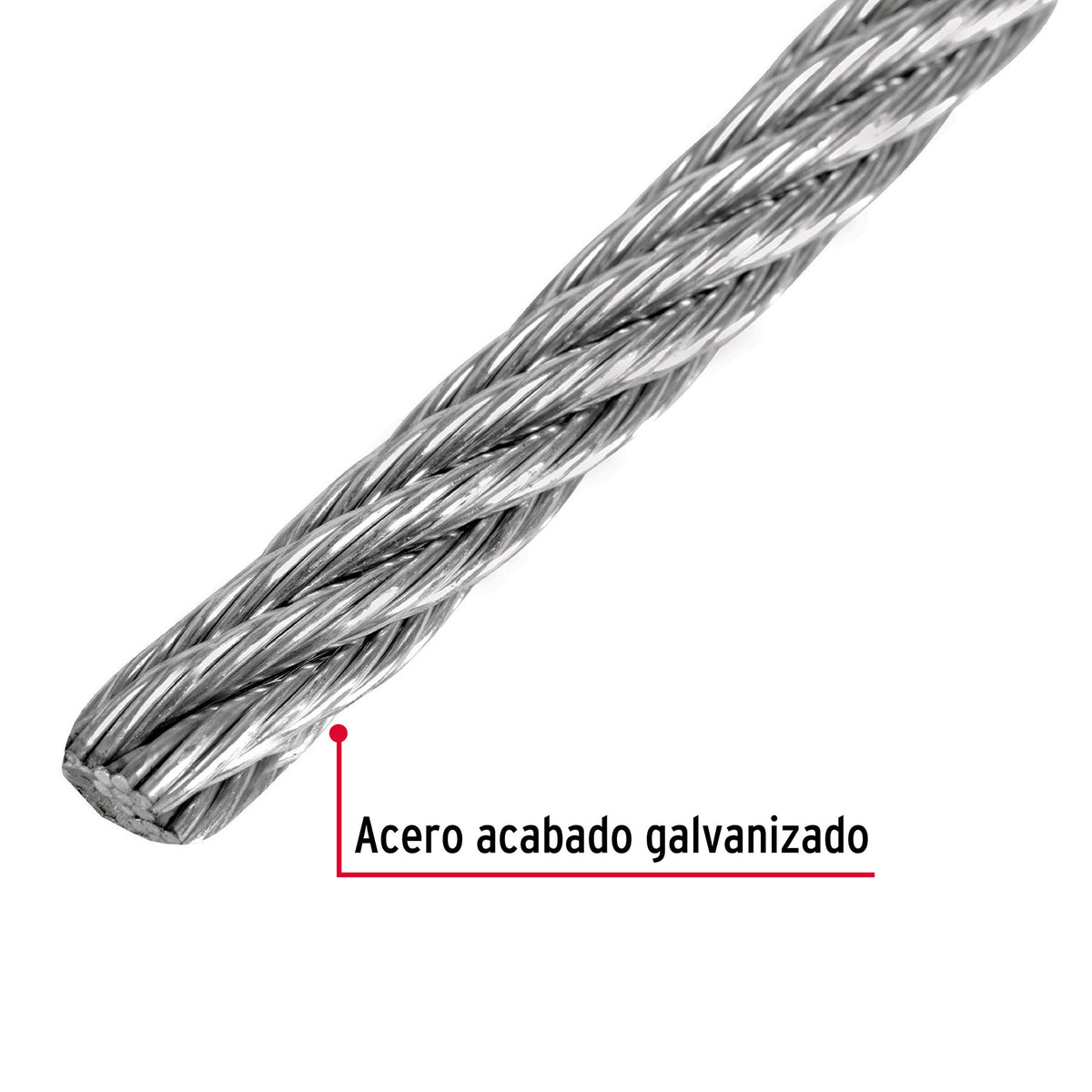 Metro de Cable Flexible 1/4' de Acero 7X19 Hilos, 300 m