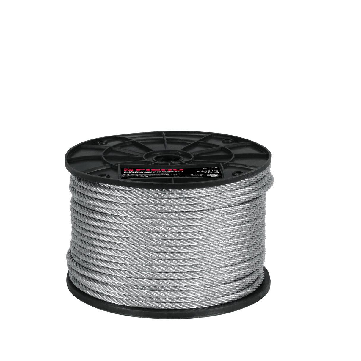 Metro de Cable Rígido 1/4' de Acero 7X7 Hilos, 75 m, Fiero