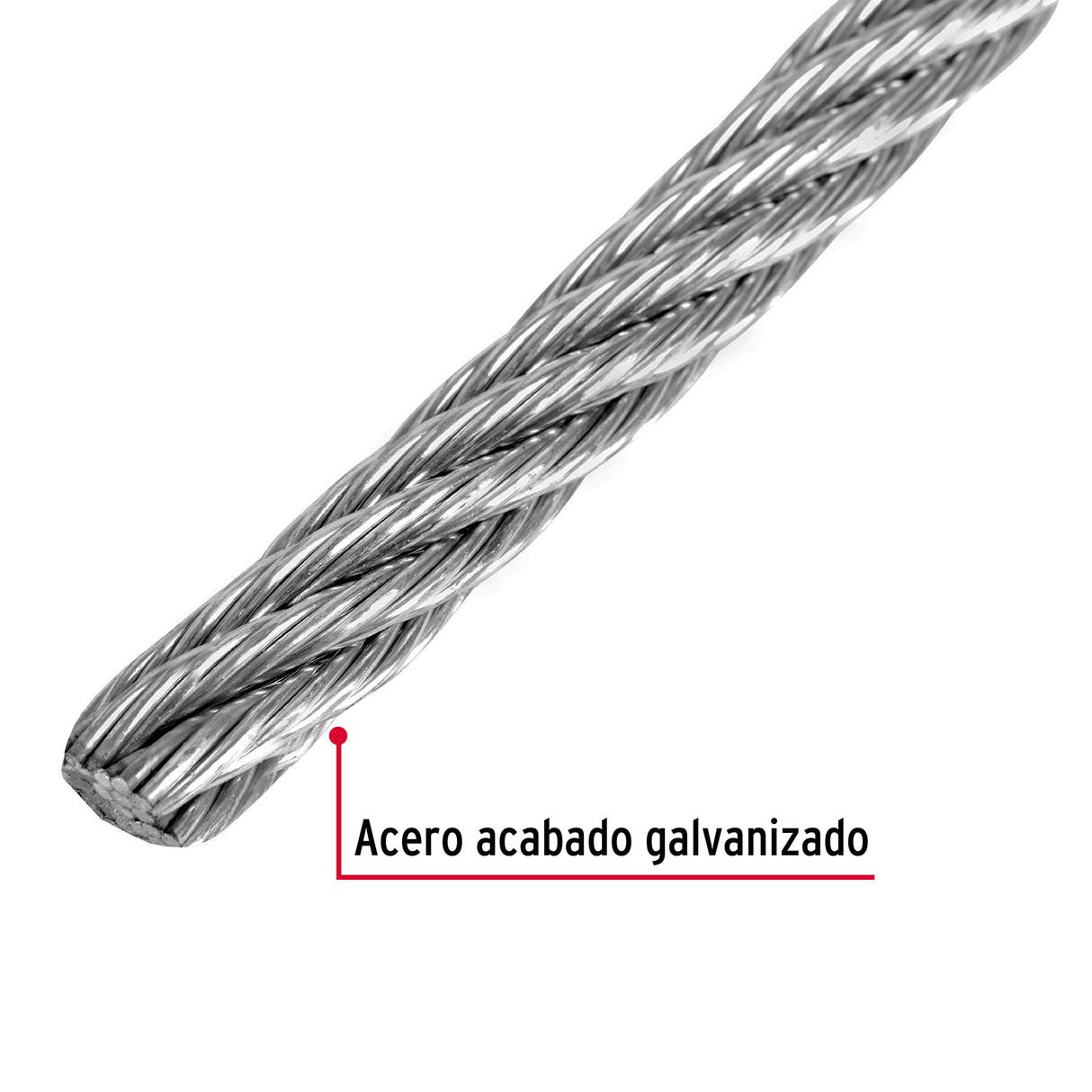 Metro de Cable Flexible 1/8' de Acero 7X19 Hilos, 300 m