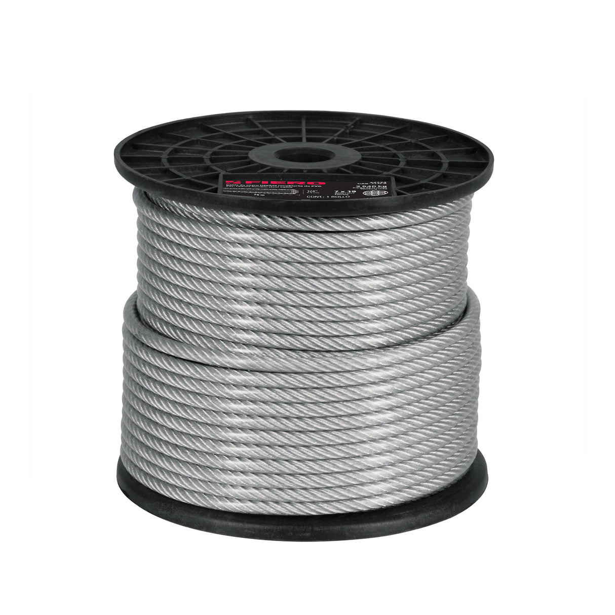 Metro Cable Flexible 3/16' Acero 7X19 Recubierto PVC, 75 m