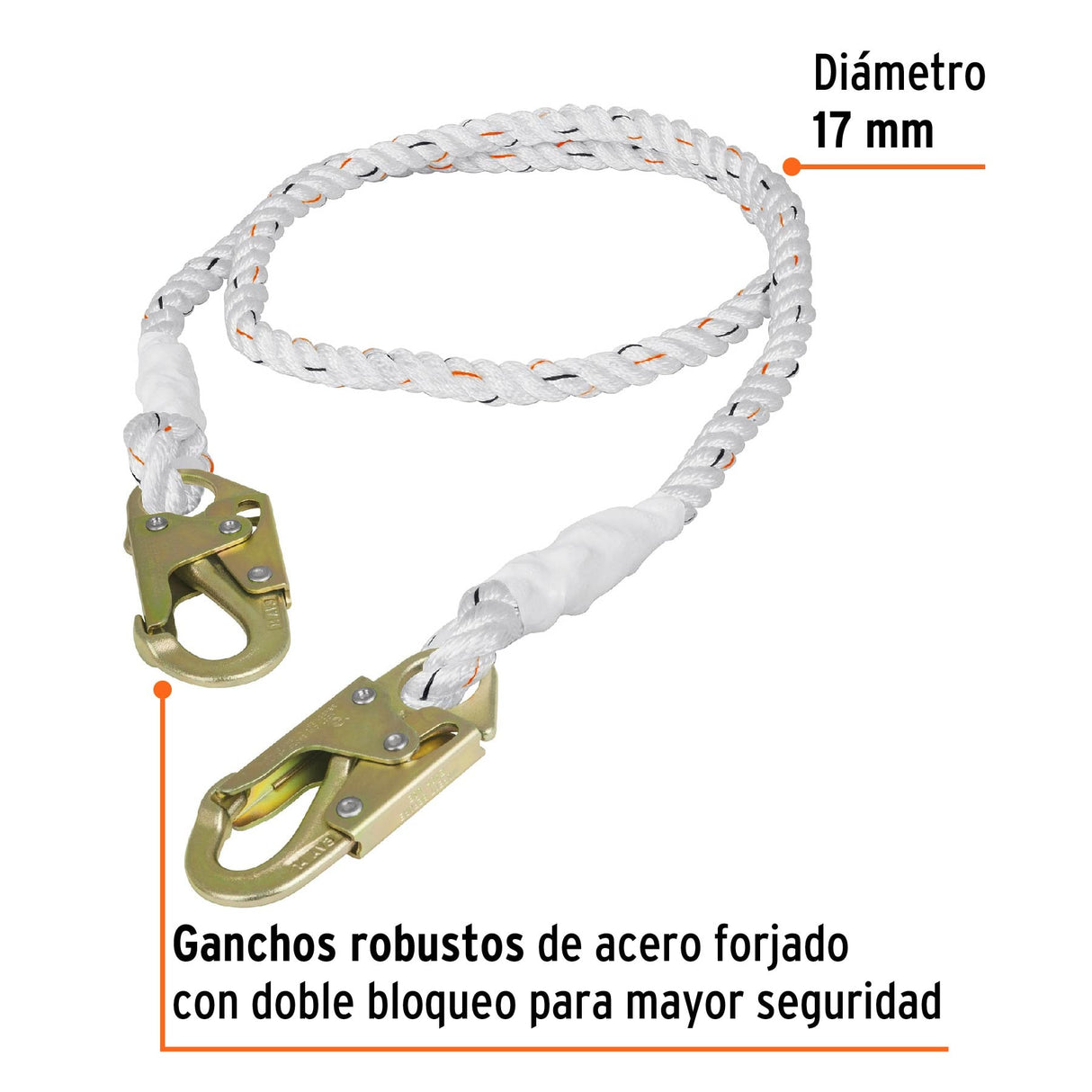Cable de Posicionamiento Cuerda de Poliéster de 2 m, Ansi