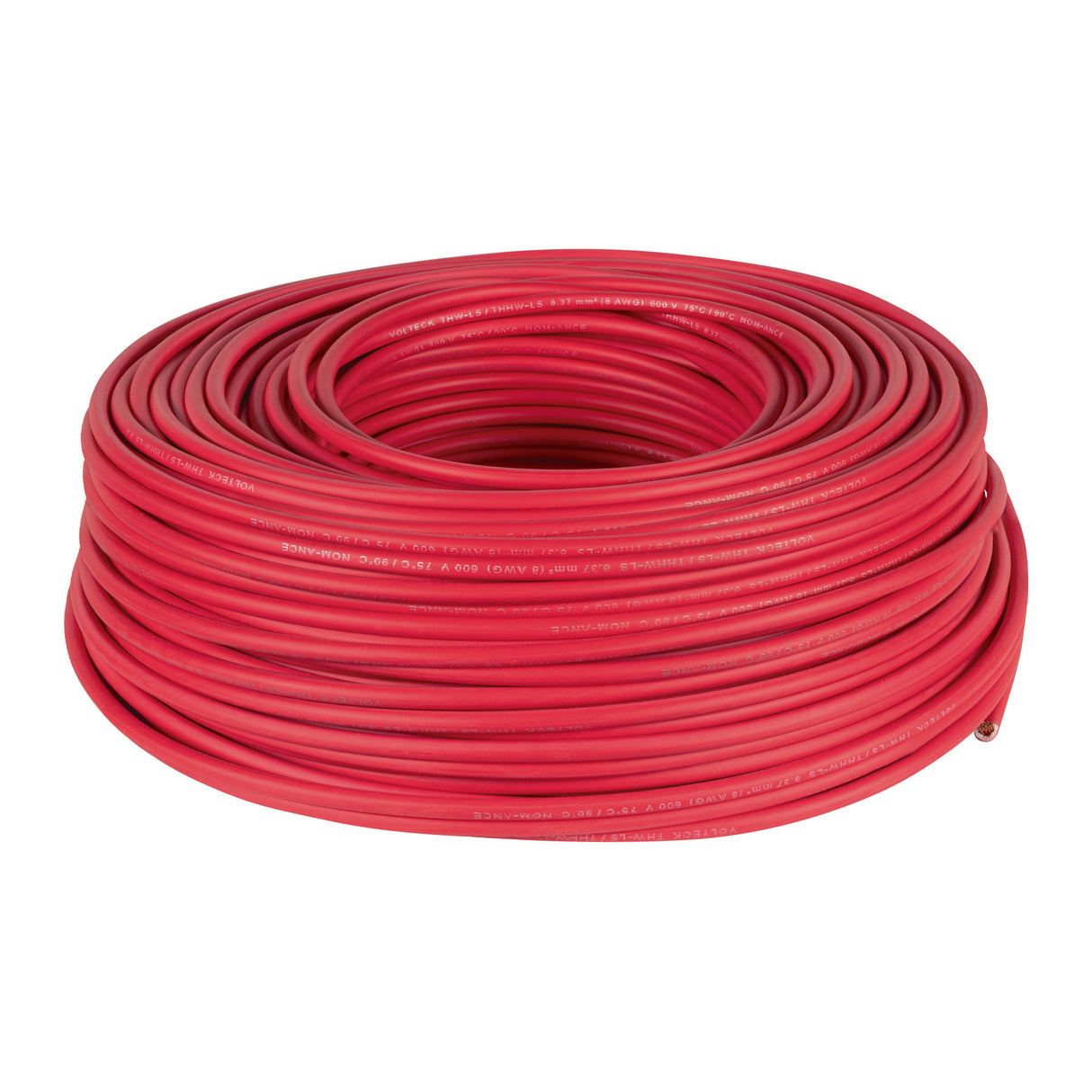 Rollo de 100 m de Cable Thhw-ls 8 AWG Rojo, Volteck