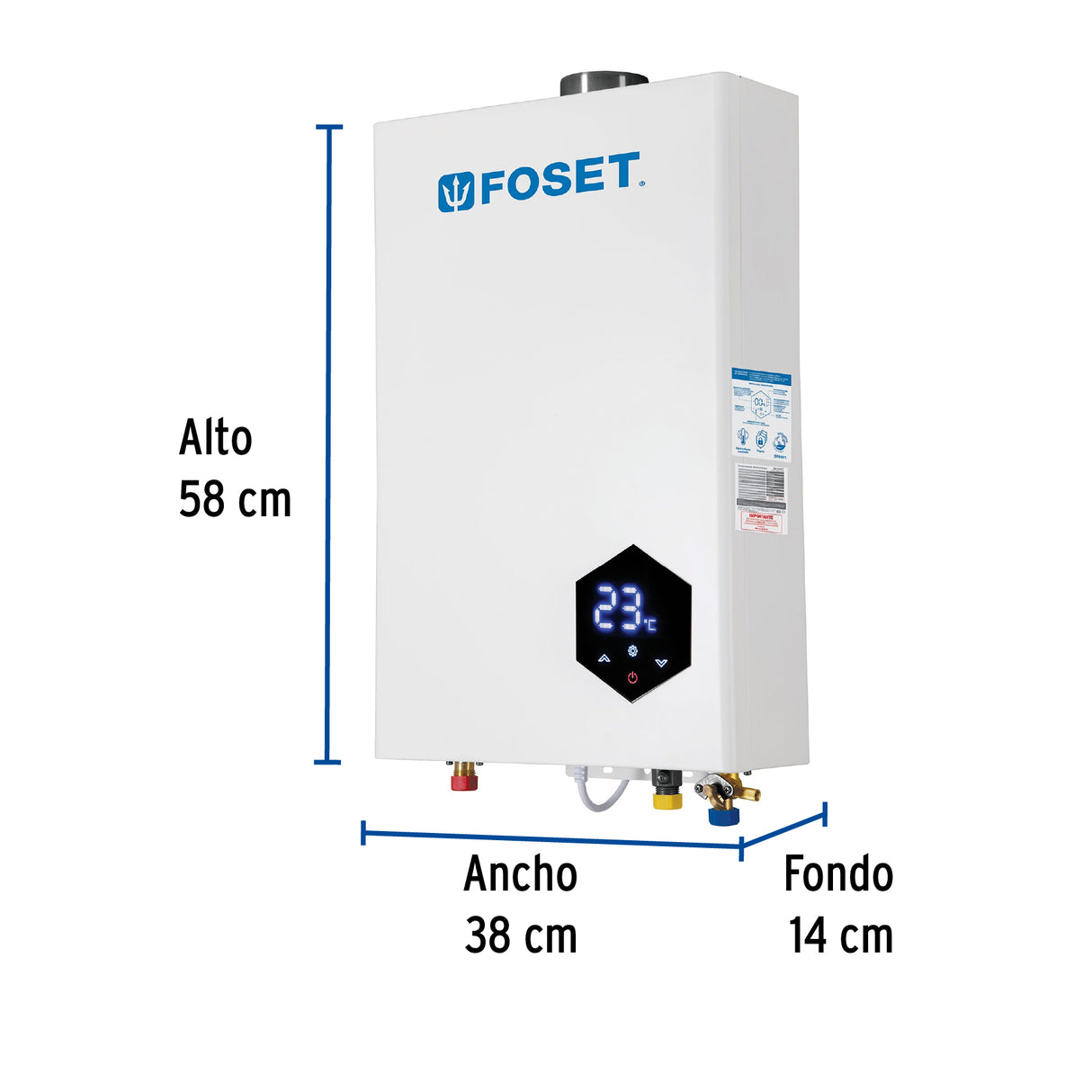 Calentador Instantáneo Modulante, 24 L, 4 Serv, Gas Lp, Foset