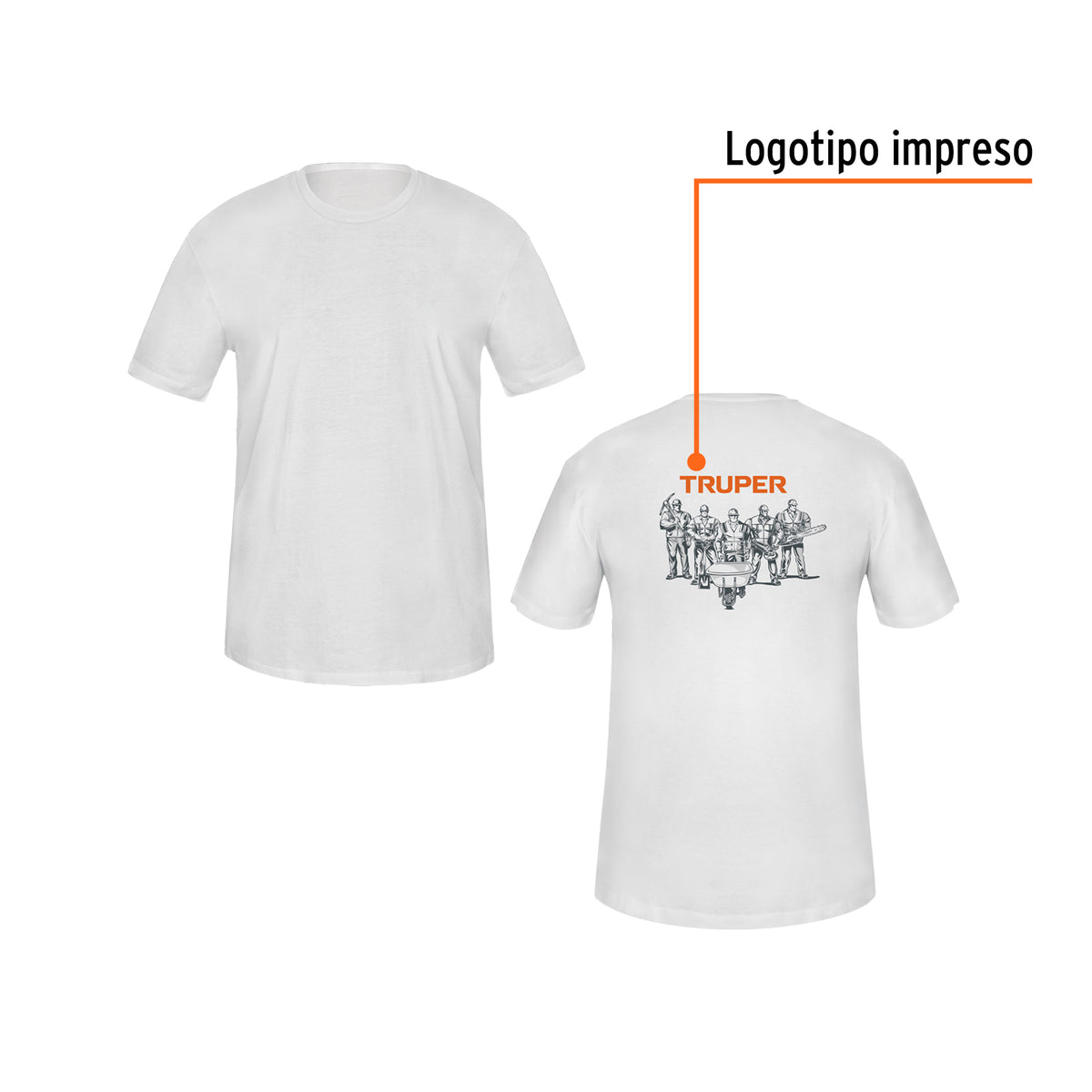 Playera Cuello Redondo para Hombre, Blanca, m, Truper