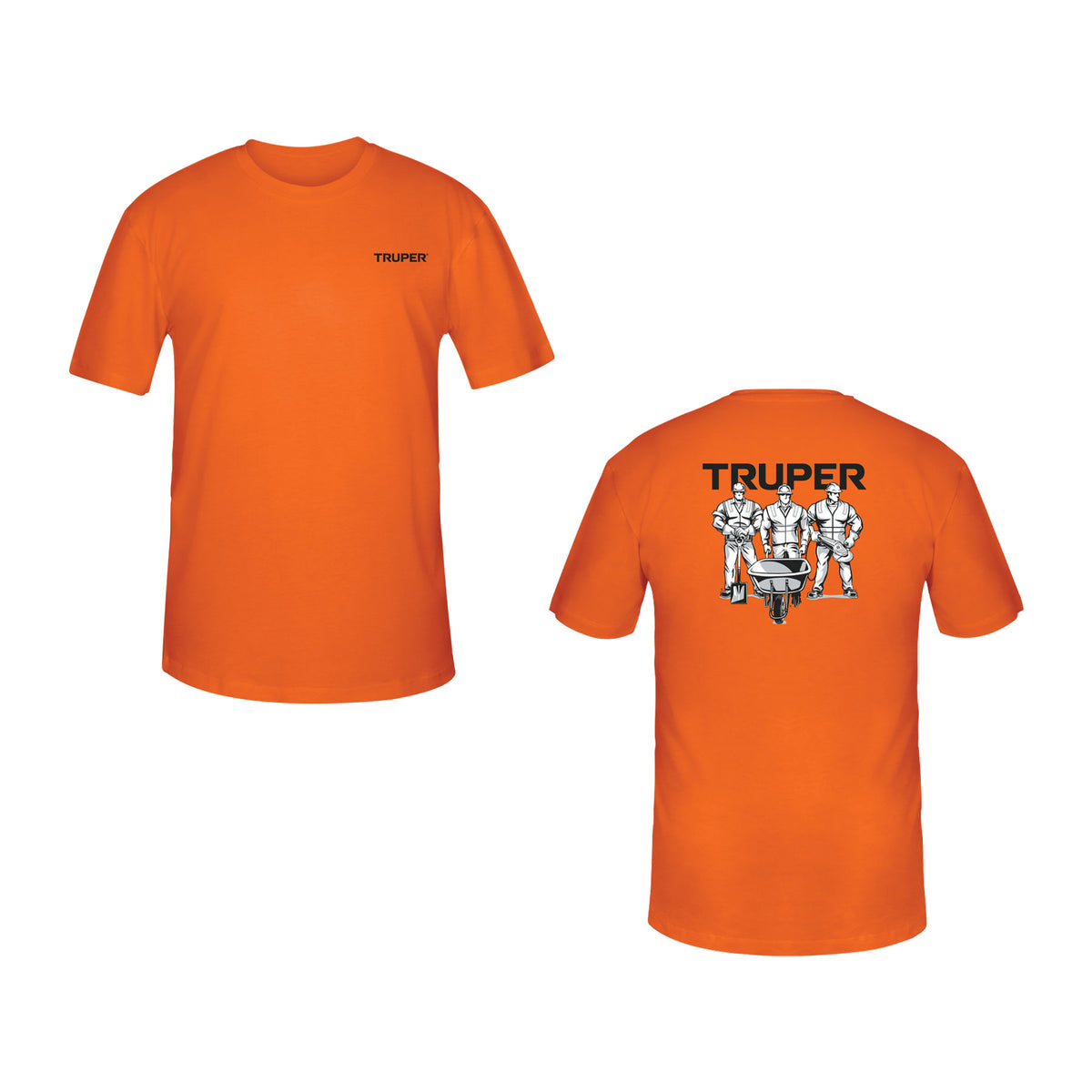 Playera Cuello Redondo para Hombre, Naranja, Ch, Truper