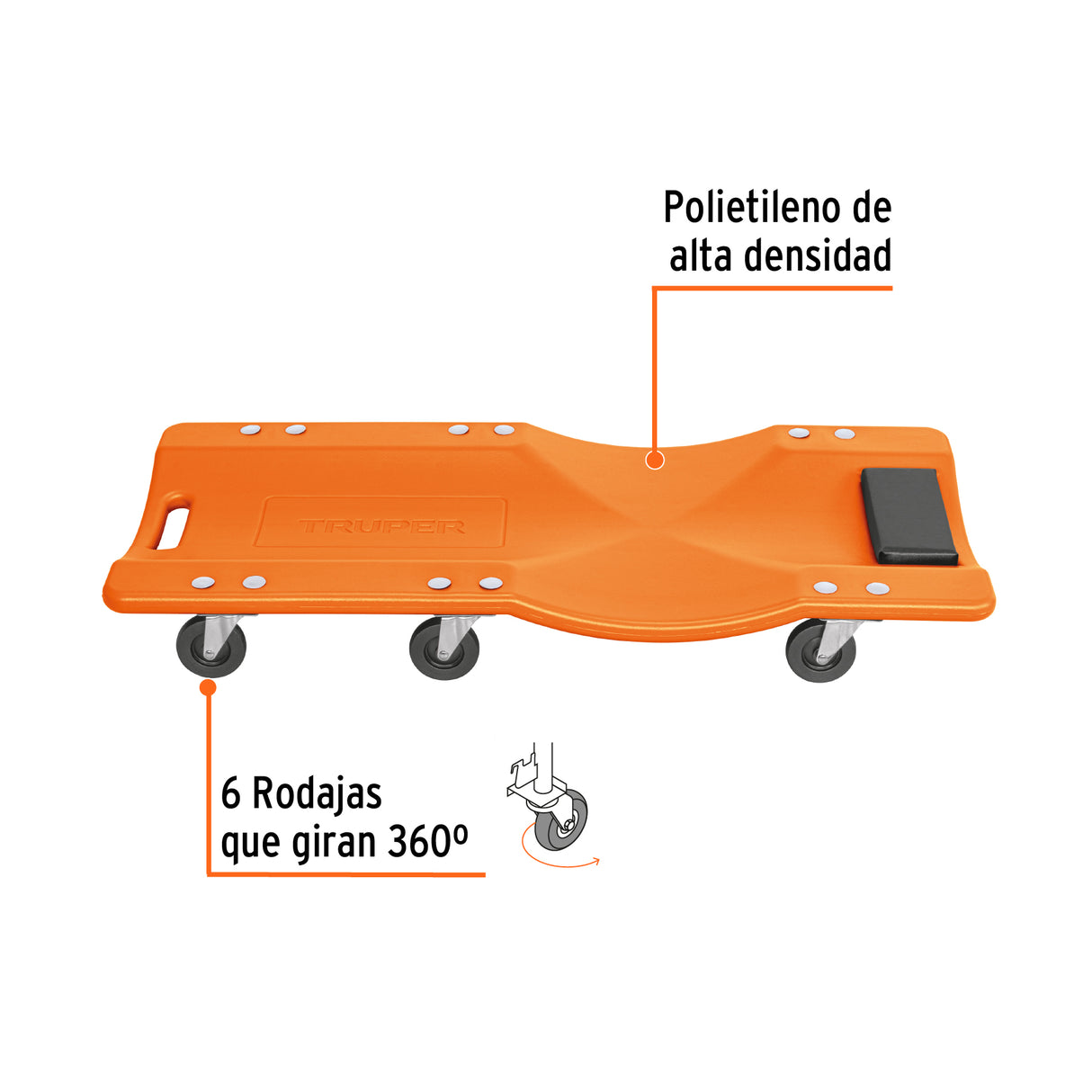 Cama de Plástico 36' para Mecánico, Truper