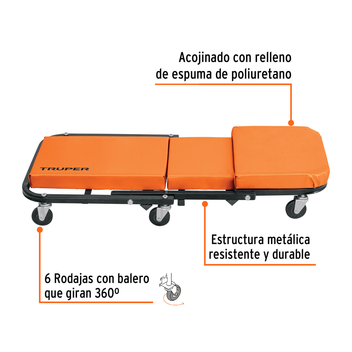 Cama/Banco de 36' para Mecánico, Truper