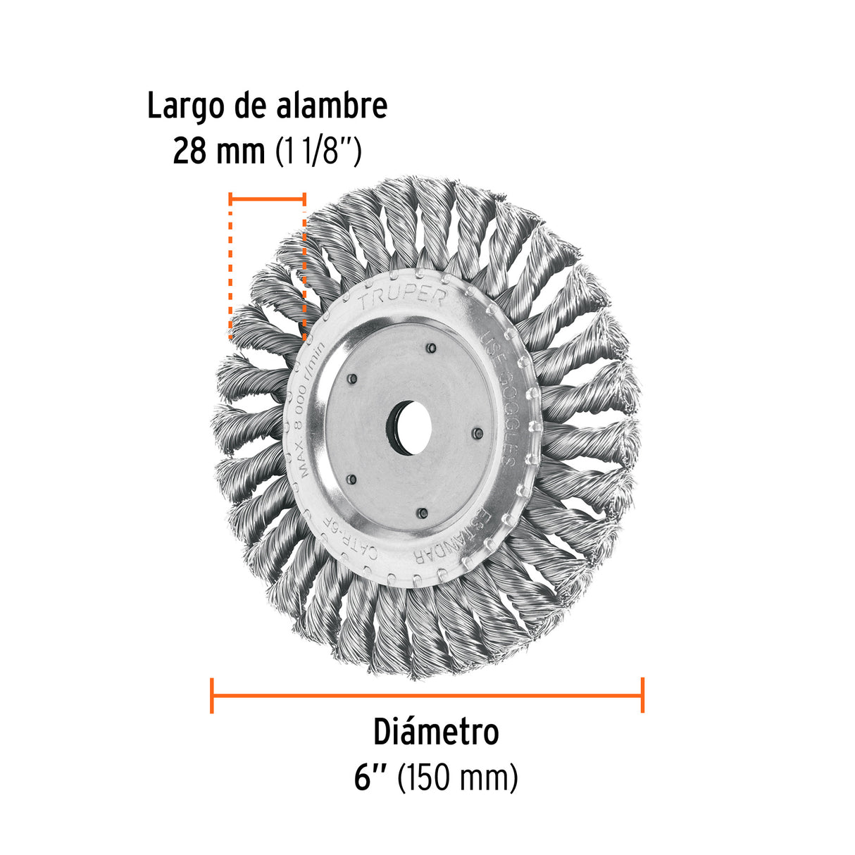 Carda Trenzado Fino 6' X 5/8' para Esmeril, Truper