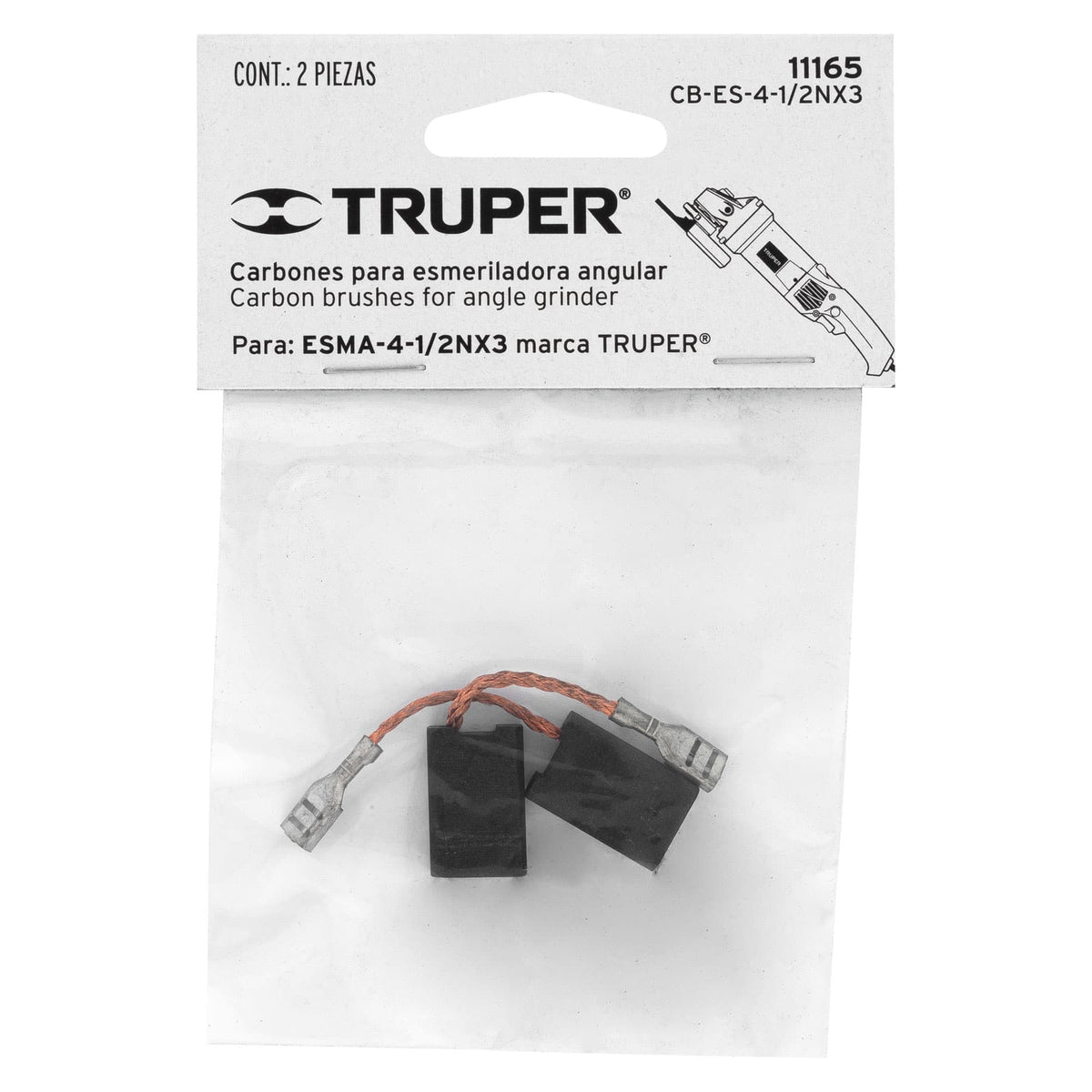 Bolsa con 2 Carbones de Repuesto para ESMA-4-1/2NX3, Truper