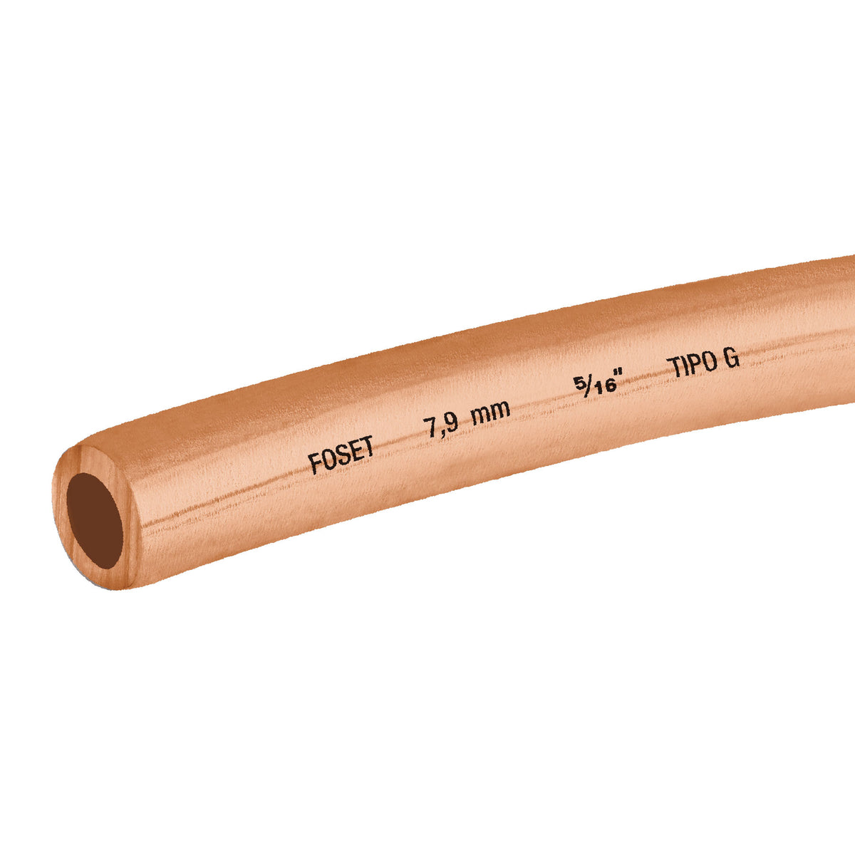 Tubo Flexible de Cobre 5/16', Rollo de 15M, 2.3 kg, Foset