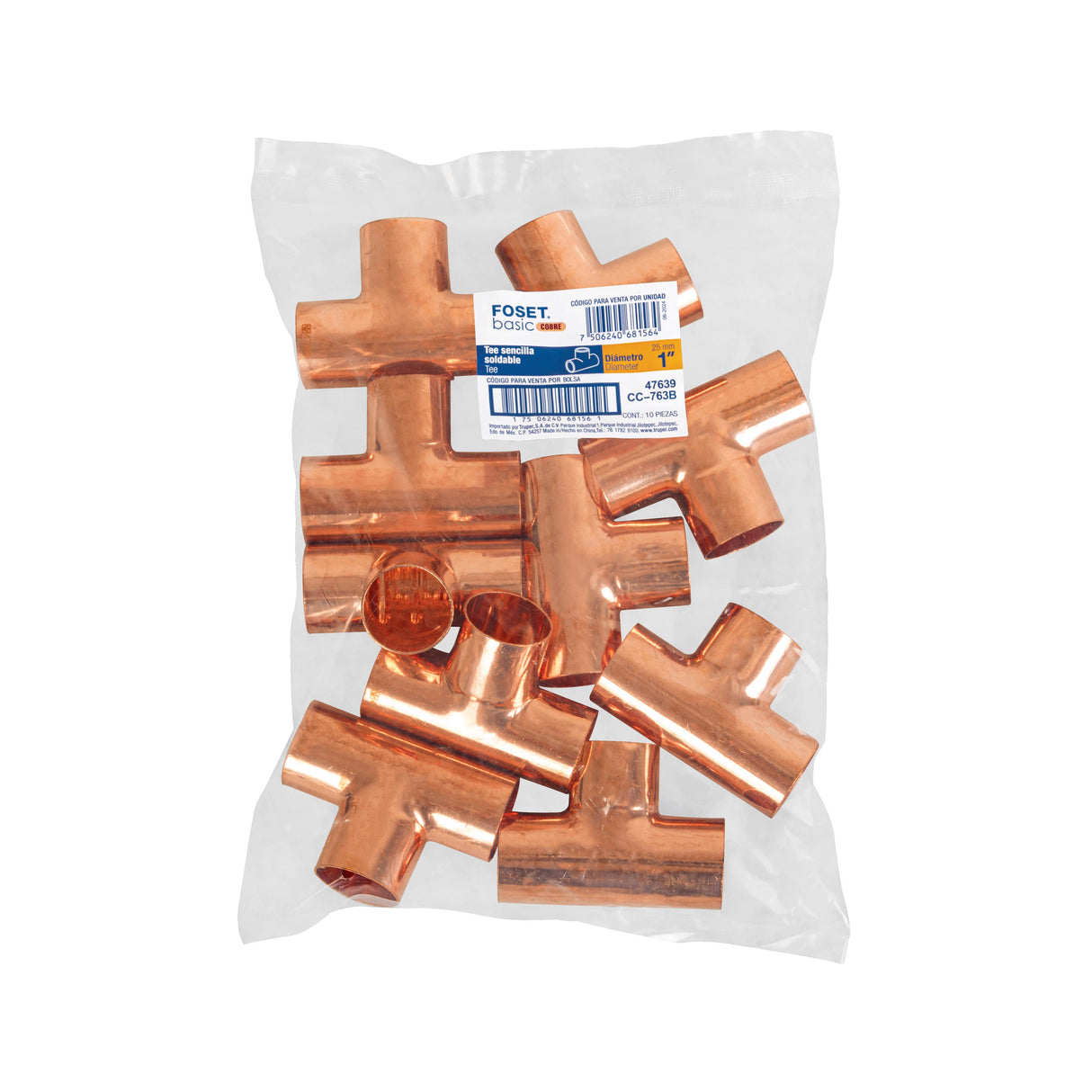 Tee Sencilla de Cobre 1', Foset Basic