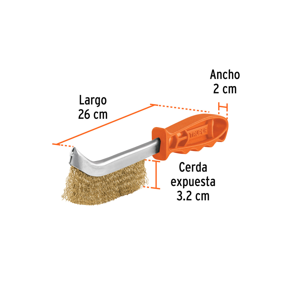 Cepillo Curvo Anti-chispa, Alambre Ondulado, Truper