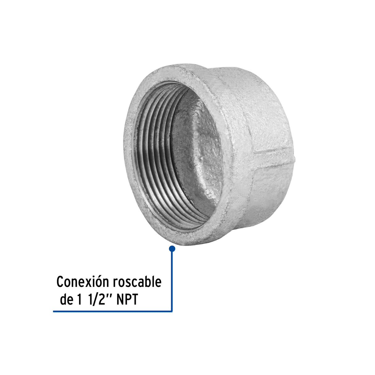 Tapón Hembra 1-1/2' de Acero Galvanizado, Foset