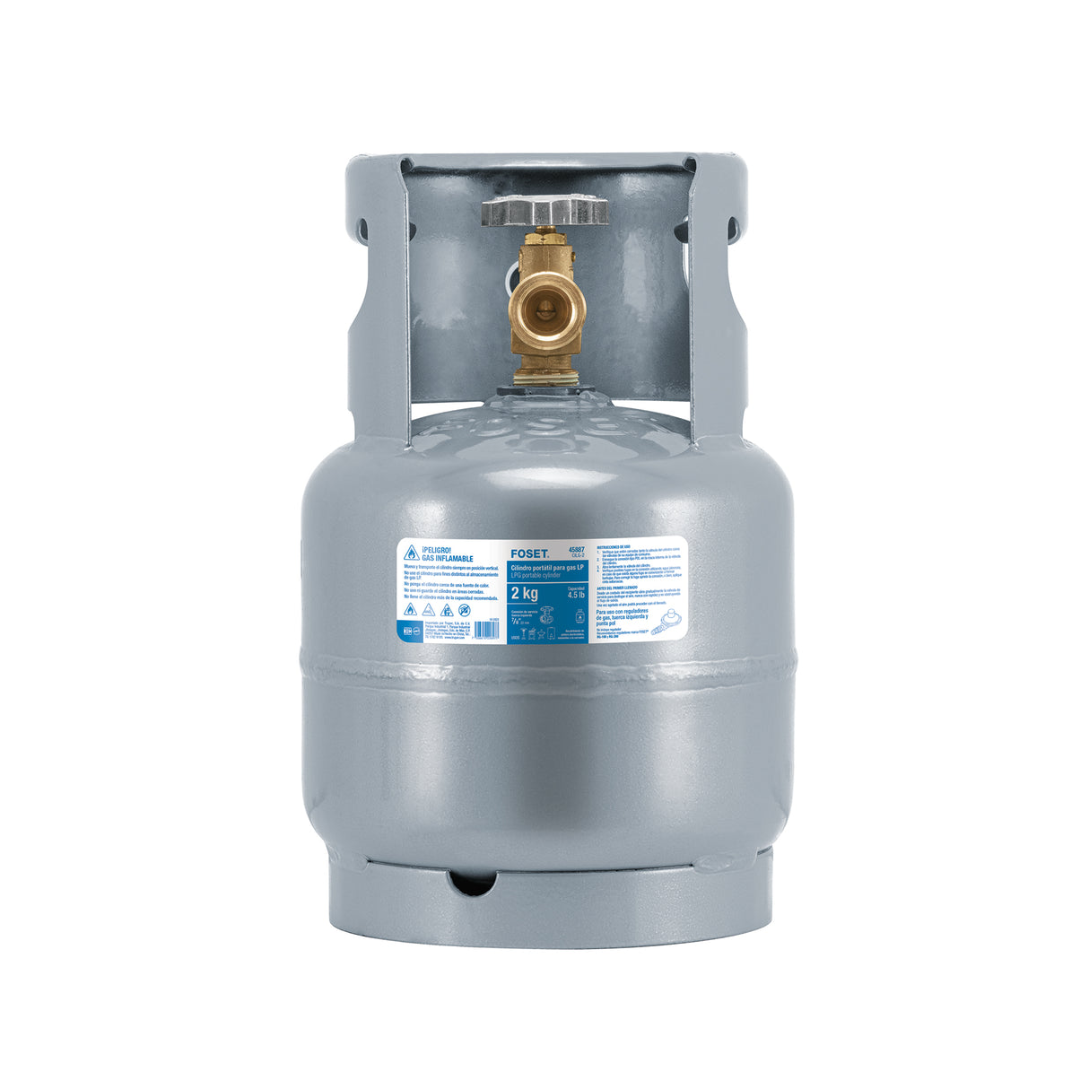 Cilindro Portátil para Gas Lp, 2 kg (4.5LB) Foset