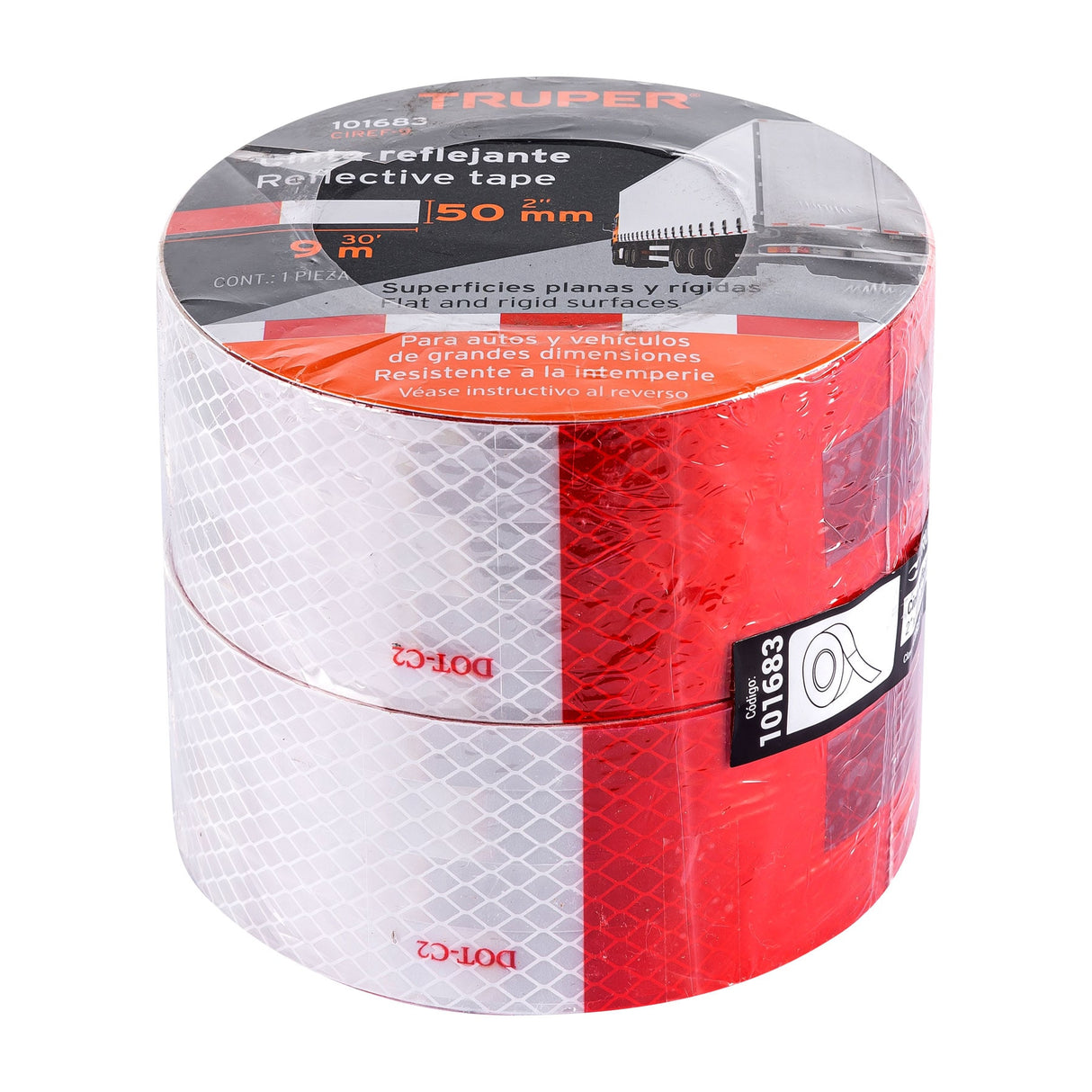 Rollo de 9 m X 2' de Cinta Reflejante de PVC, Truper