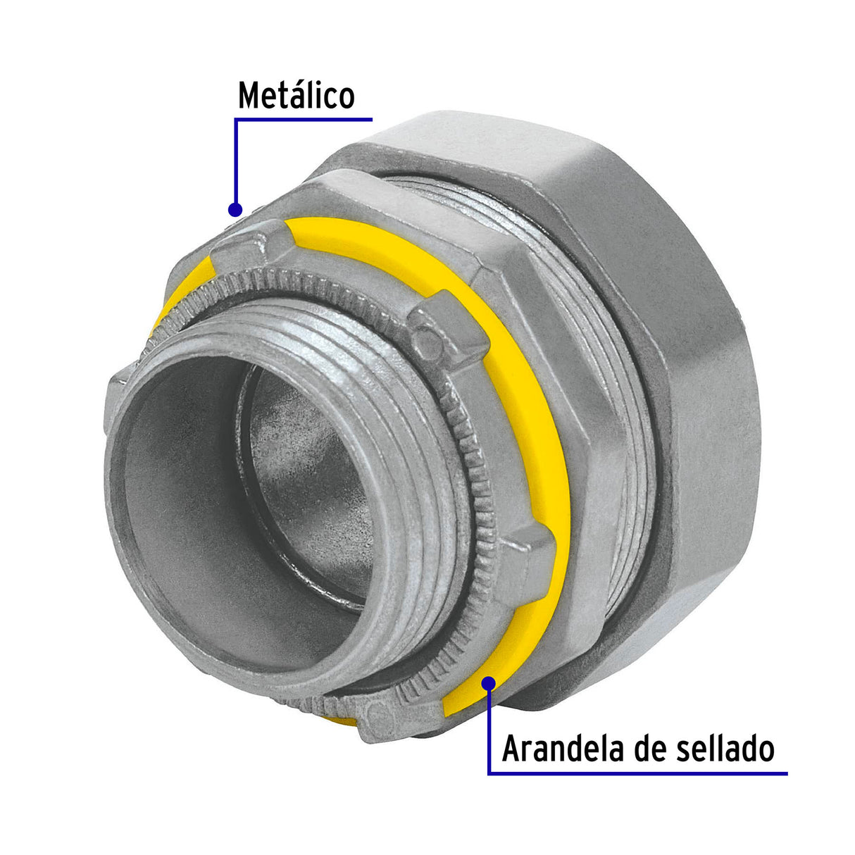 Conector Recto 1' para Tubo Liquid Tight, Volteck