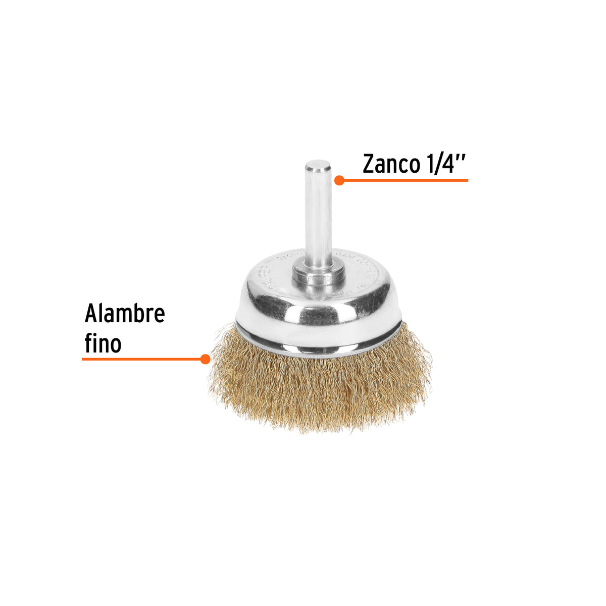 Carda de Copa 1-3/4' Alambre Fino para Taladro, Truper