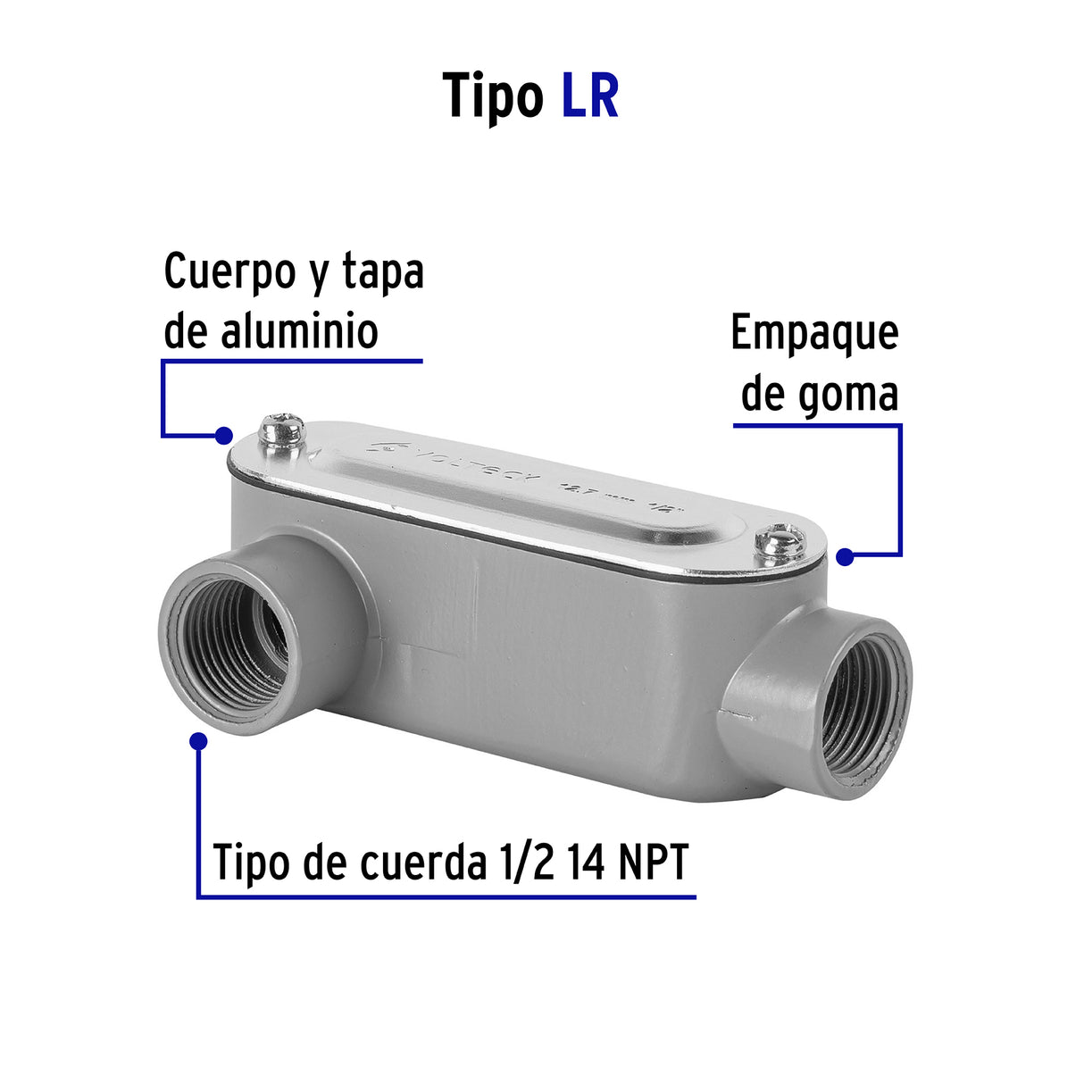 Condulet 1/2' Conexión Tipo Lr, Volteck