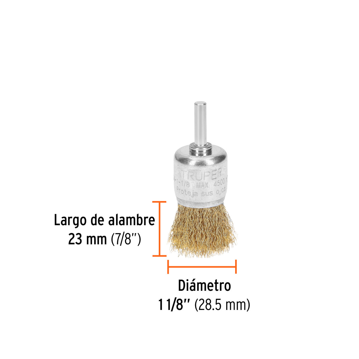 Carda de Copa 1-1/8' Alambre Grueso para Taladro, Truper
