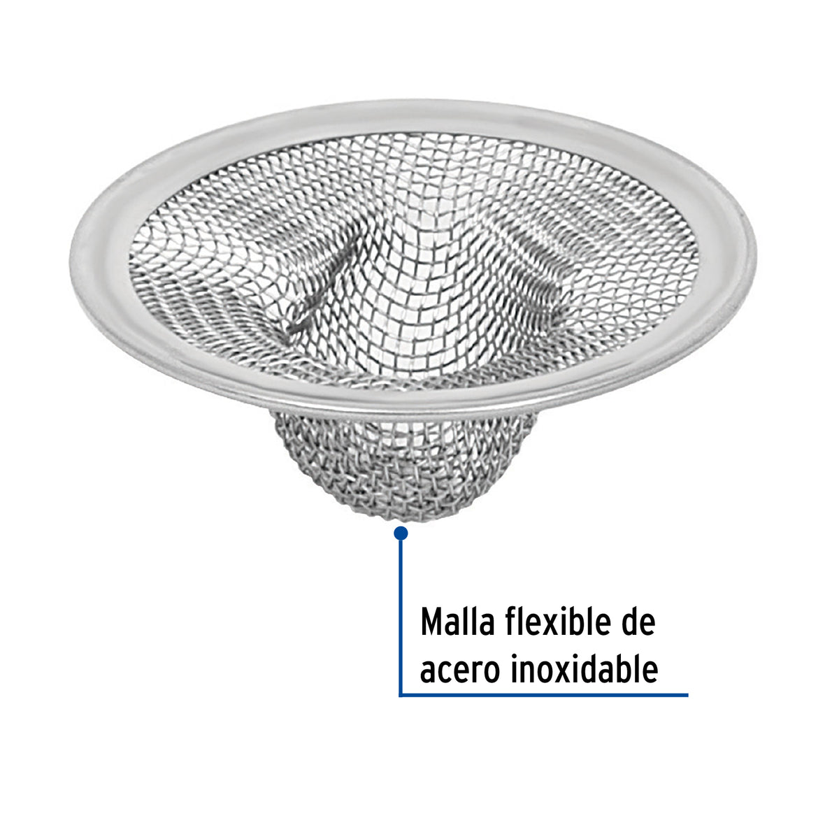 Canastilla Malla 1/2' Inox para Lavabo, Foset