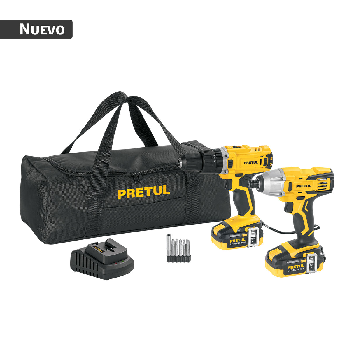 Combo Rotomartillo/Destornillador Impacto, 20 V, Pretul